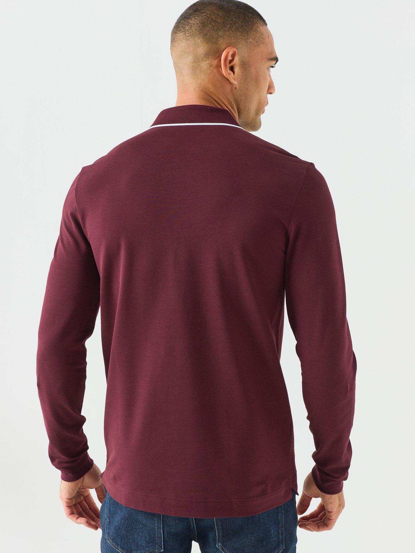 Image 2 of 5 of Lacoste Regular Fit Trim Accent Paris Polo Shirt - Red