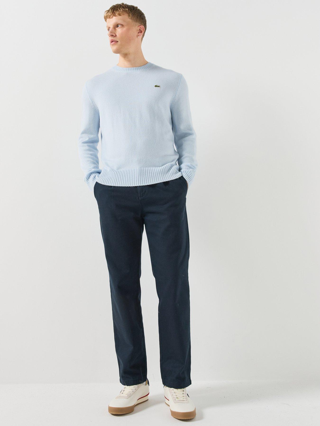 Image 3 of 6 of Lacoste 100% Wool Knitted Jumper - Light Blue
