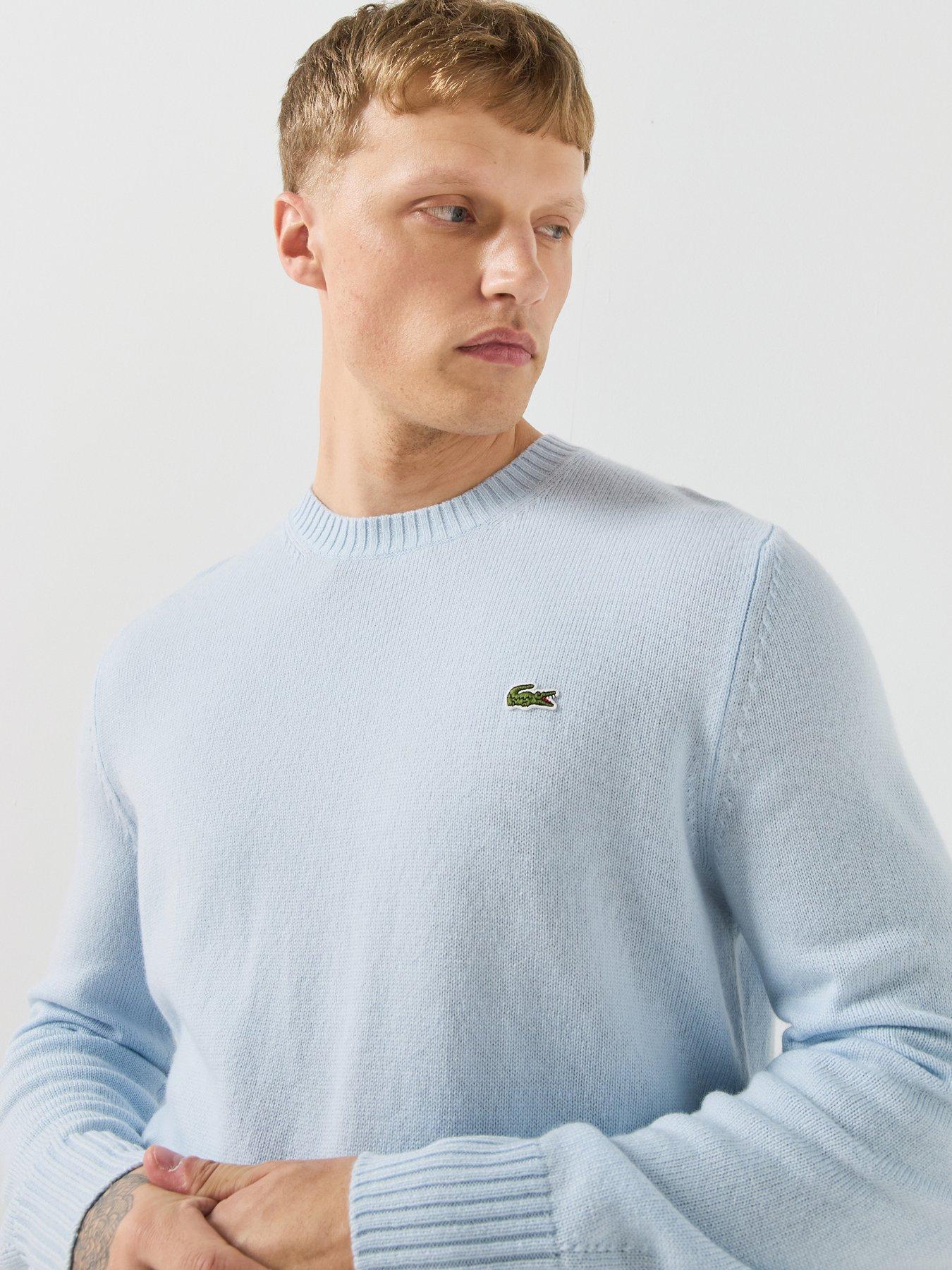 Image 4 of 6 of Lacoste 100% Wool Knitted Jumper - Light Blue