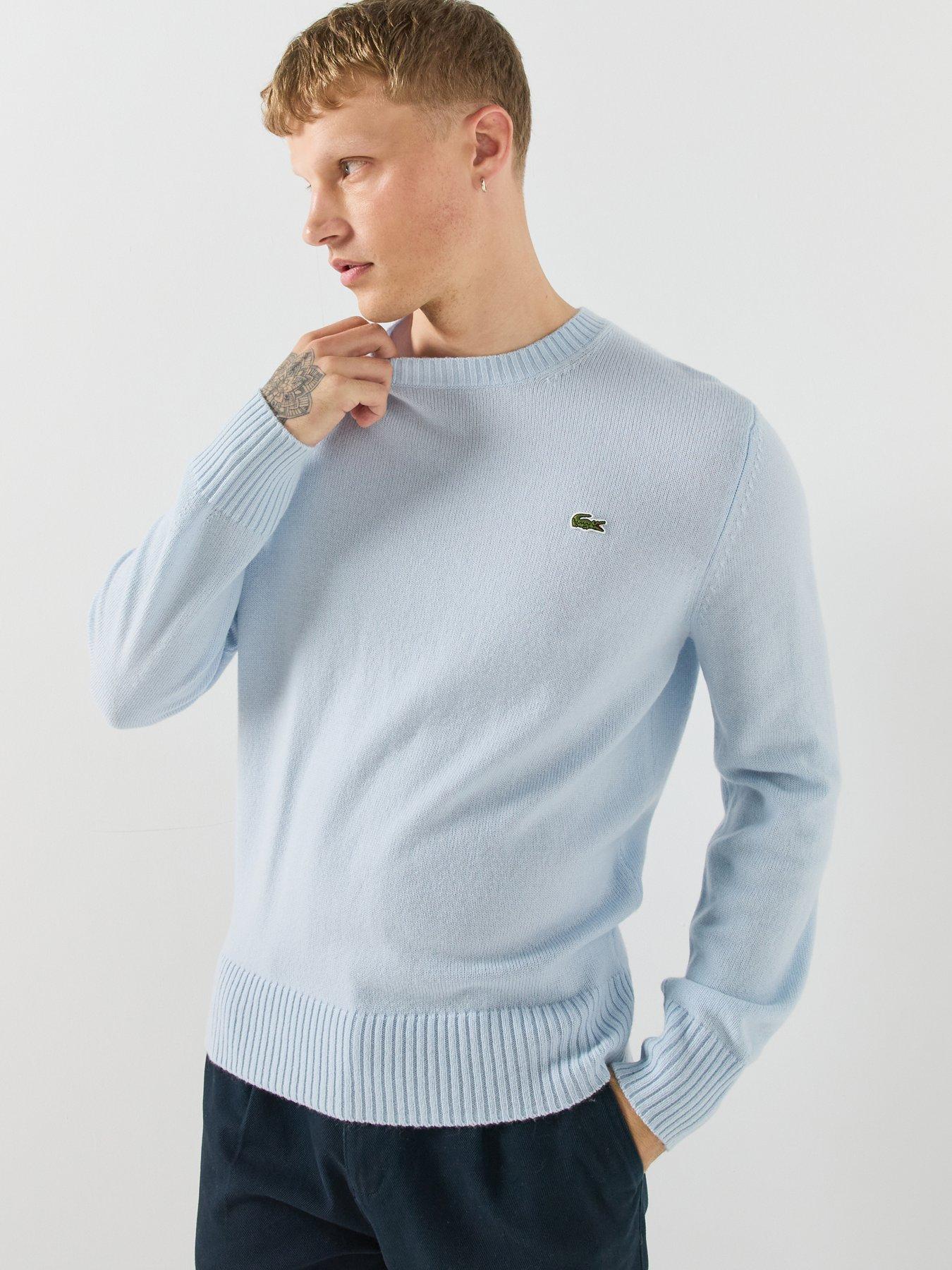 Image 6 of 6 of Lacoste 100% Wool Knitted Jumper - Light Blue