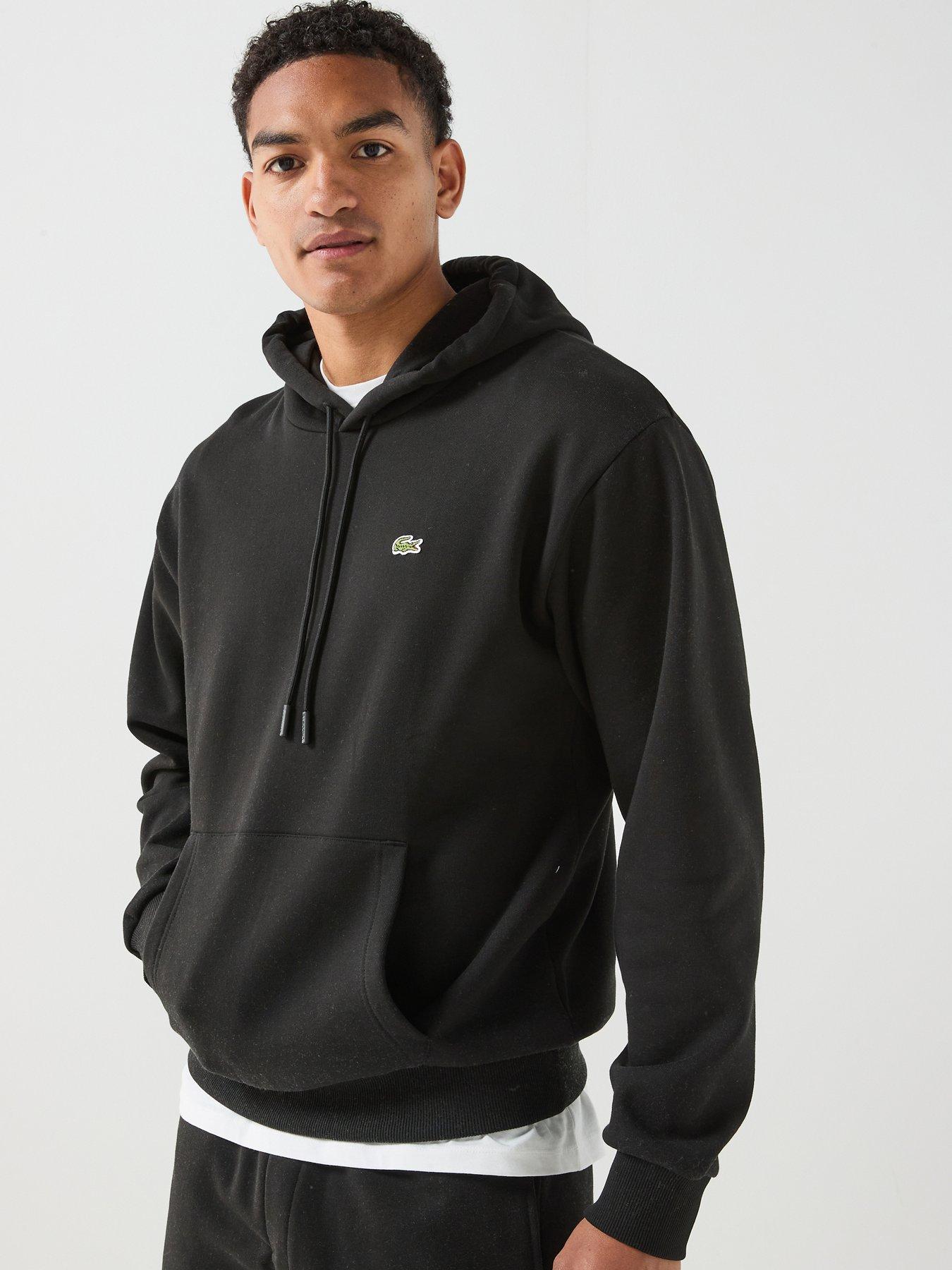 Lacoste Brushed Fleece Jersey Overhead Hoodie - Black