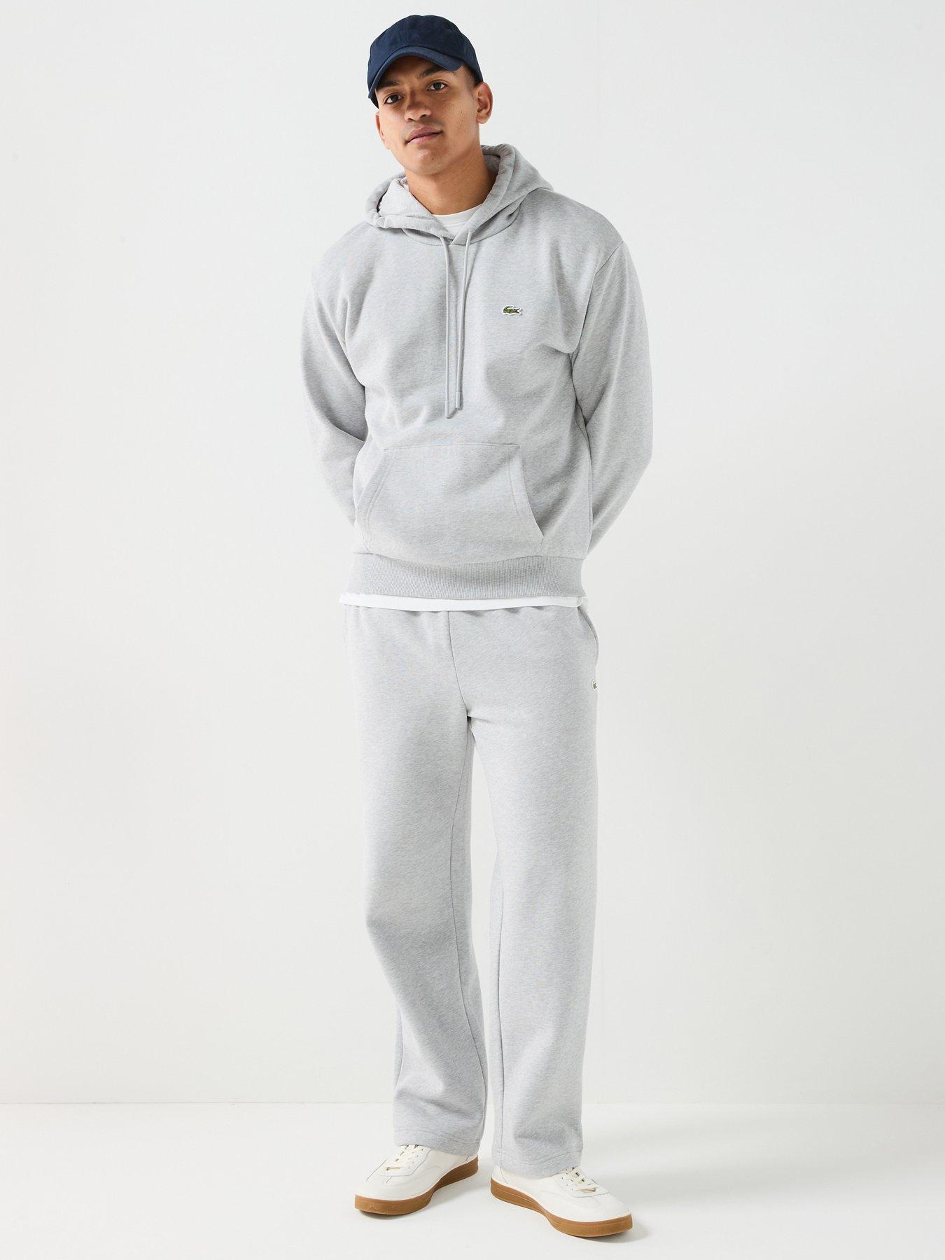 Image 3 of 6 of Lacoste Brushed Fleece Jersey Overhead Hoodie - Light Grey