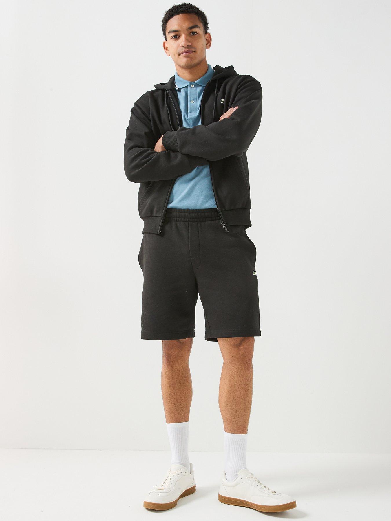 Image 3 of 6 of Lacoste Brushed Fleece Jersey Full Zip Hoodie - Black