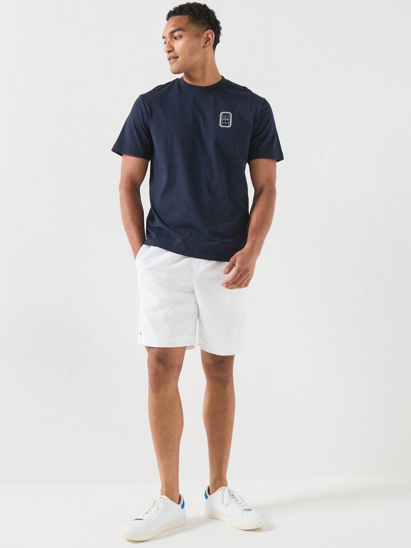 Image 3 of 4 of Lacoste Woven Drawstring Shorts - White