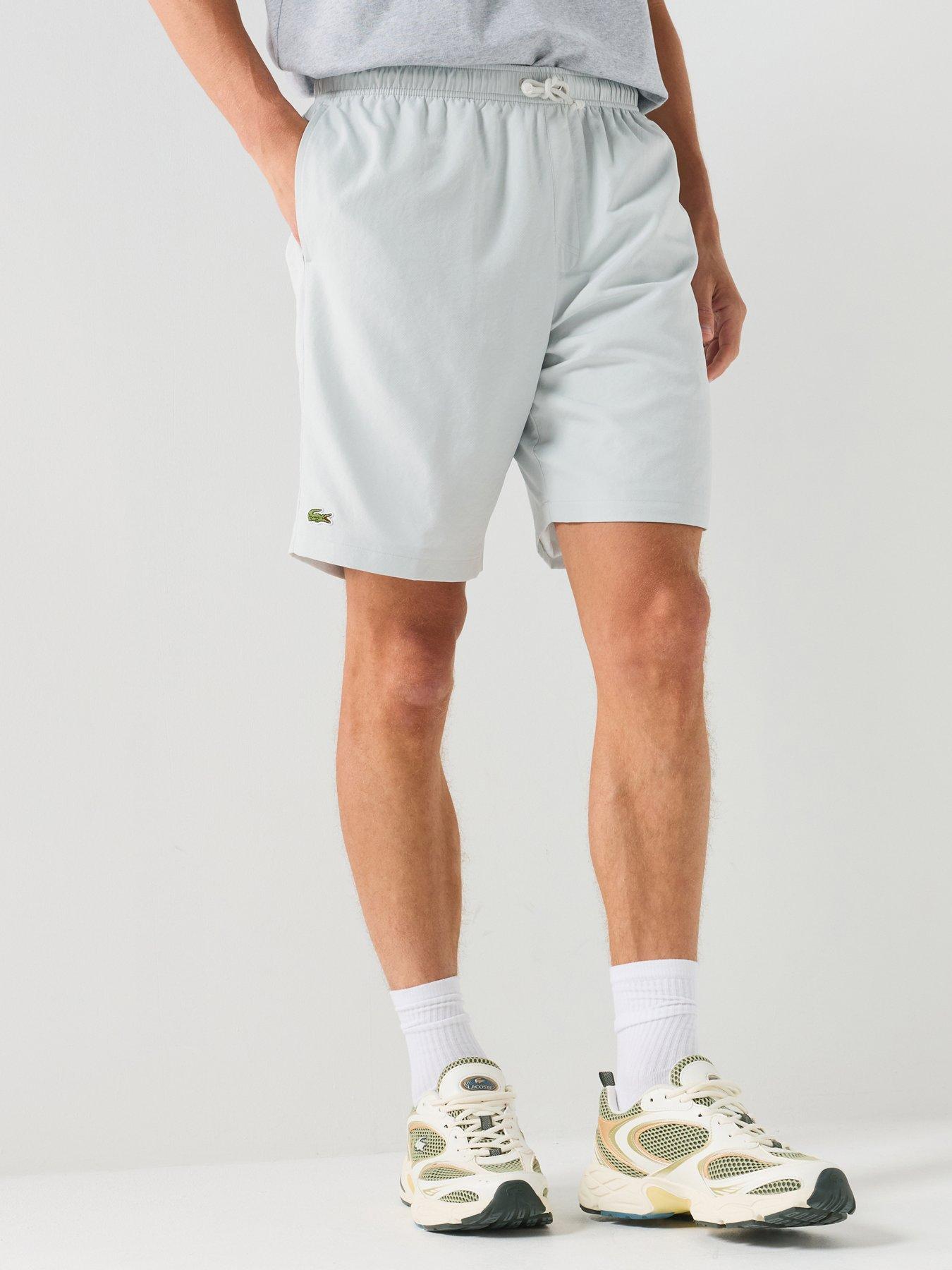 Image 1 of 5 of Lacoste Woven Drawstring Shorts - Light Grey