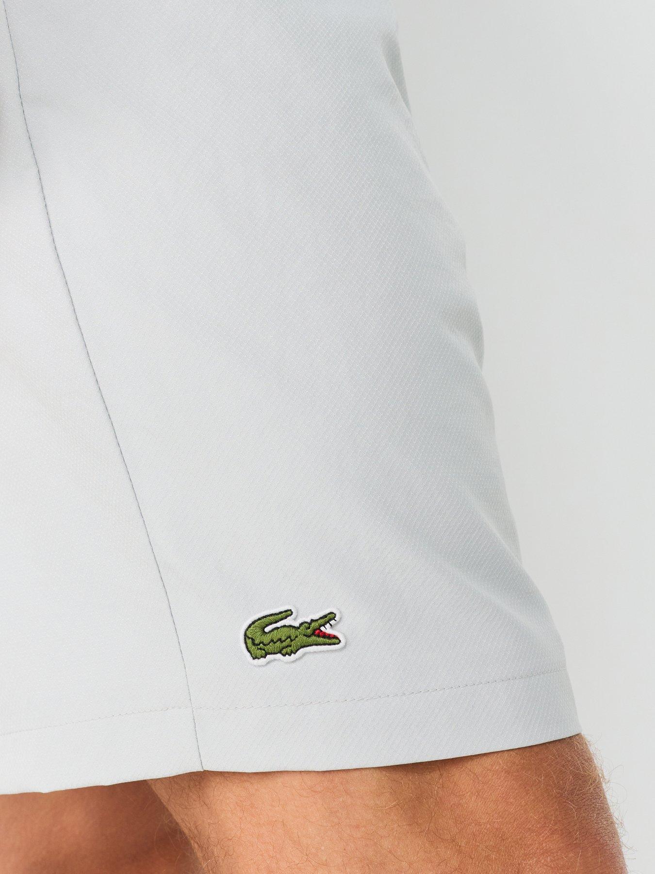 Image 4 of 5 of Lacoste Woven Drawstring Shorts - Light Grey