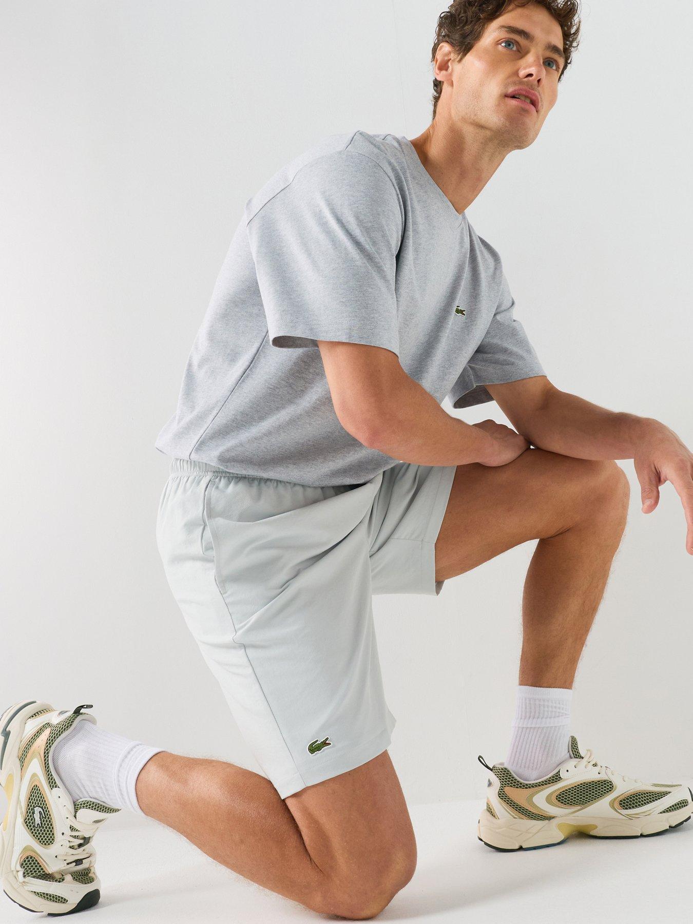 Image 5 of 5 of Lacoste Woven Drawstring Shorts - Light Grey