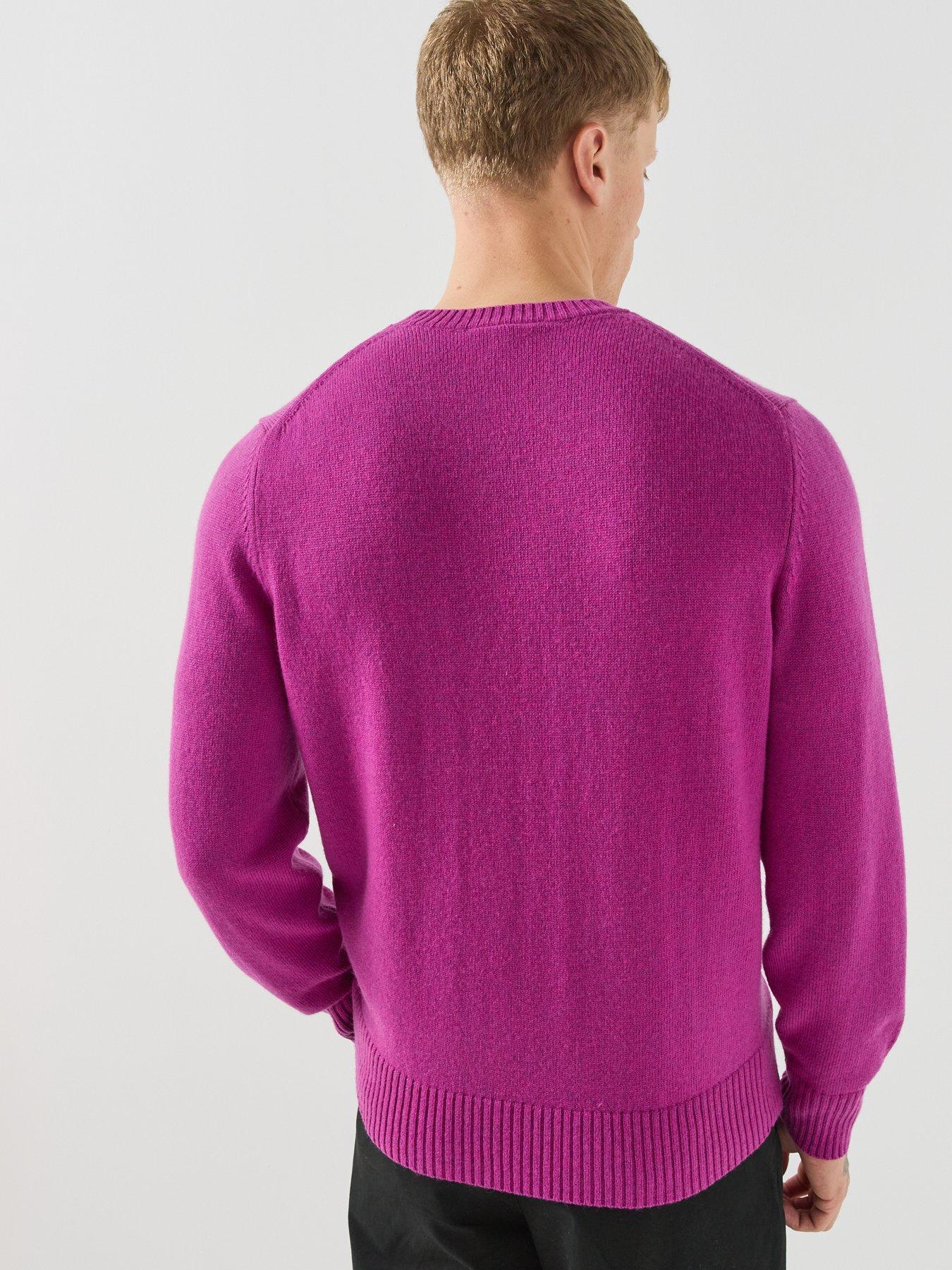 Image 2 of 6 of Lacoste Mens 100% Wool Classic Fit Jumper - Pink