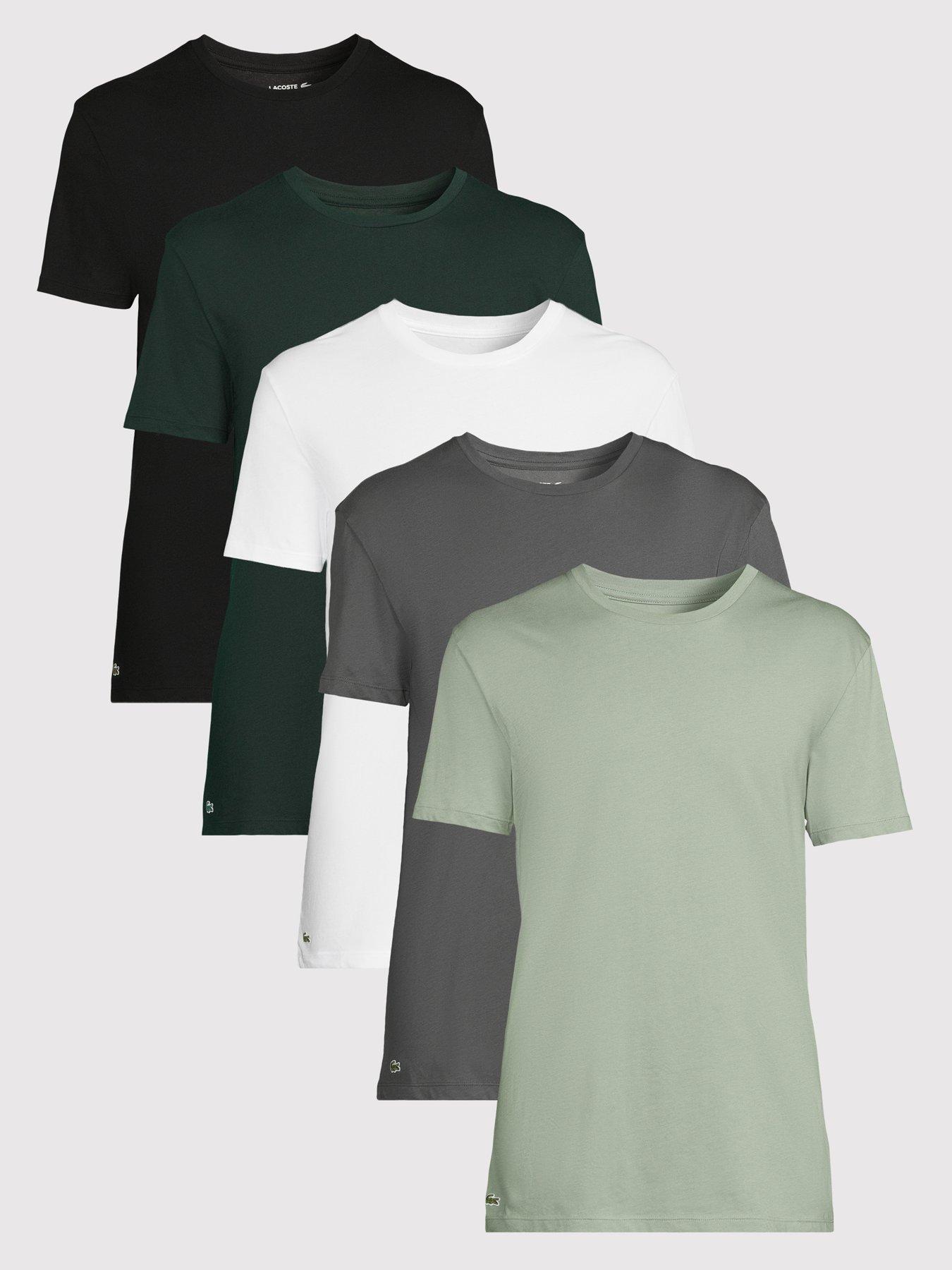 Lacoste 5 Pack Regular Fit Cotton T-Shirt - Multi
