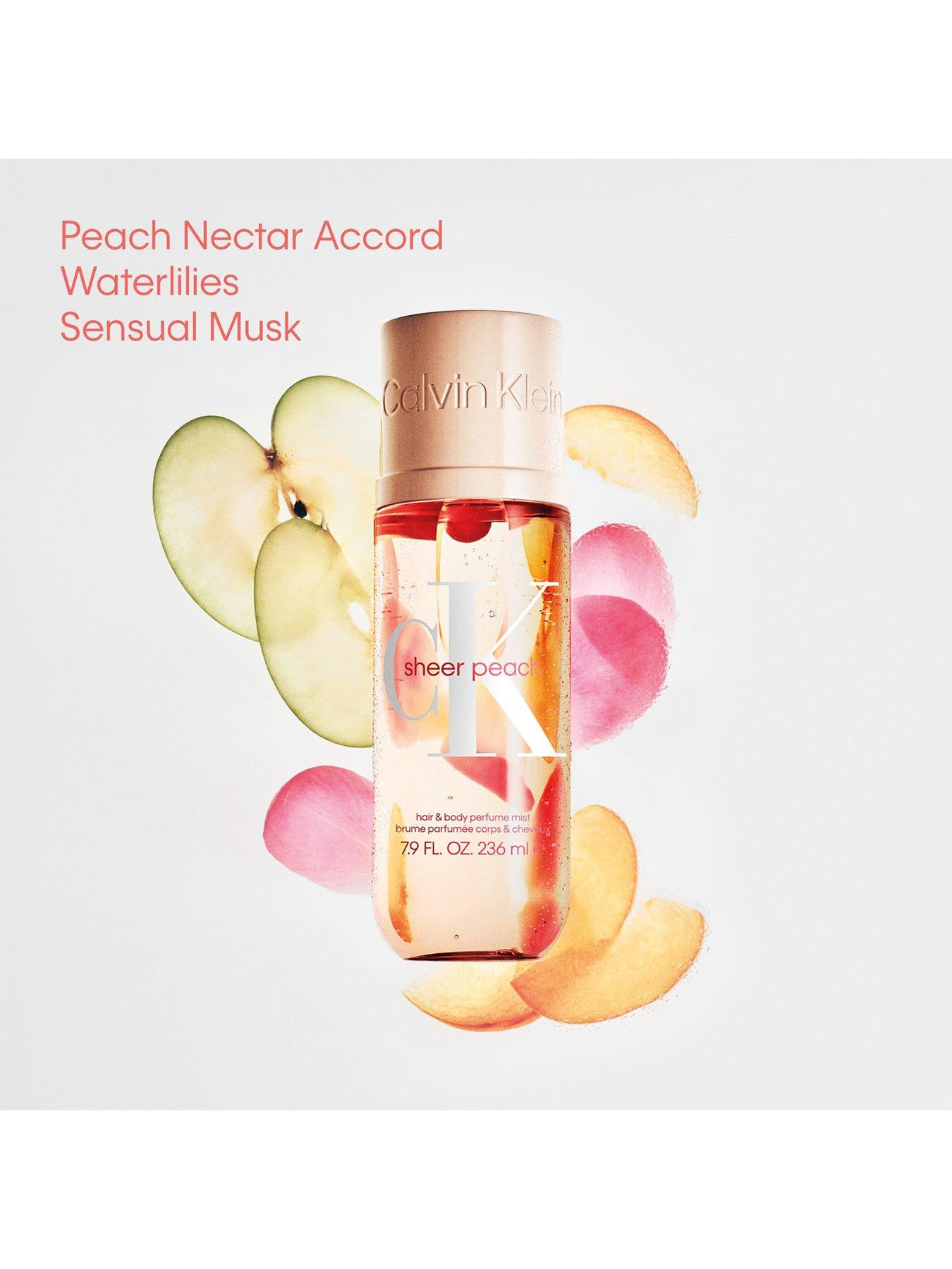 Image 2 of 8 of Calvin Klein Calvin Klein Sheer Peach Hair &amp; Body Perfume Mist 100ml