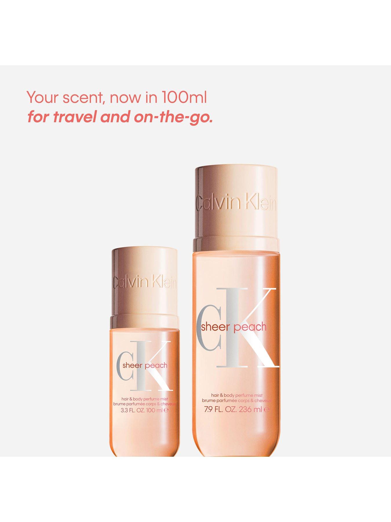 Image 4 of 8 of Calvin Klein Calvin Klein Sheer Peach Hair &amp; Body Perfume Mist 100ml
