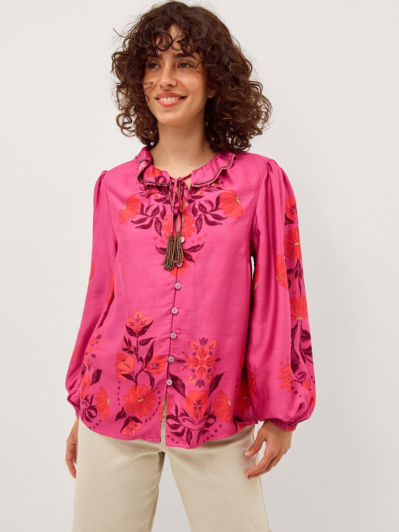 Image 1 of 5 of Monsoon Koa Print Top - Pink