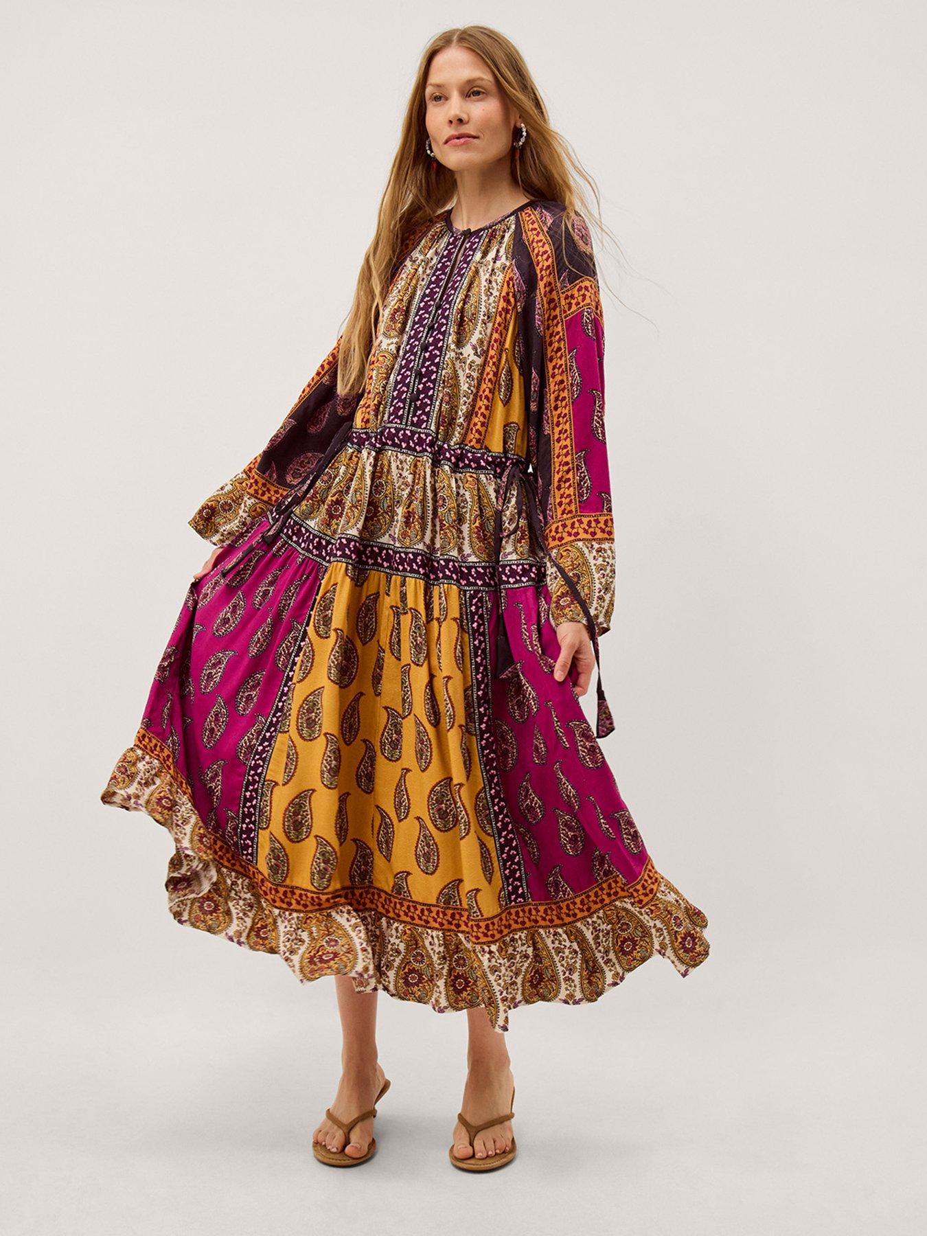Monsoon Magdalena Paisley Print Midi Dress - Multi