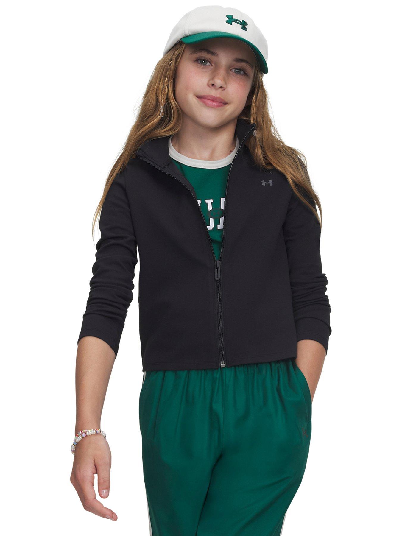 Image 1 of 4 of UNDER ARMOUR Girls Training Motion Full Zip - Black