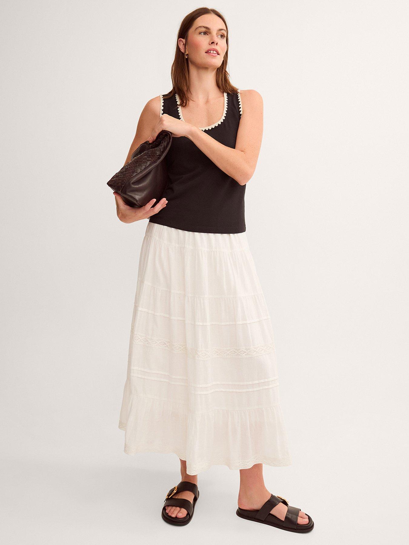 Monsoon Maria Maxi Skirt - White