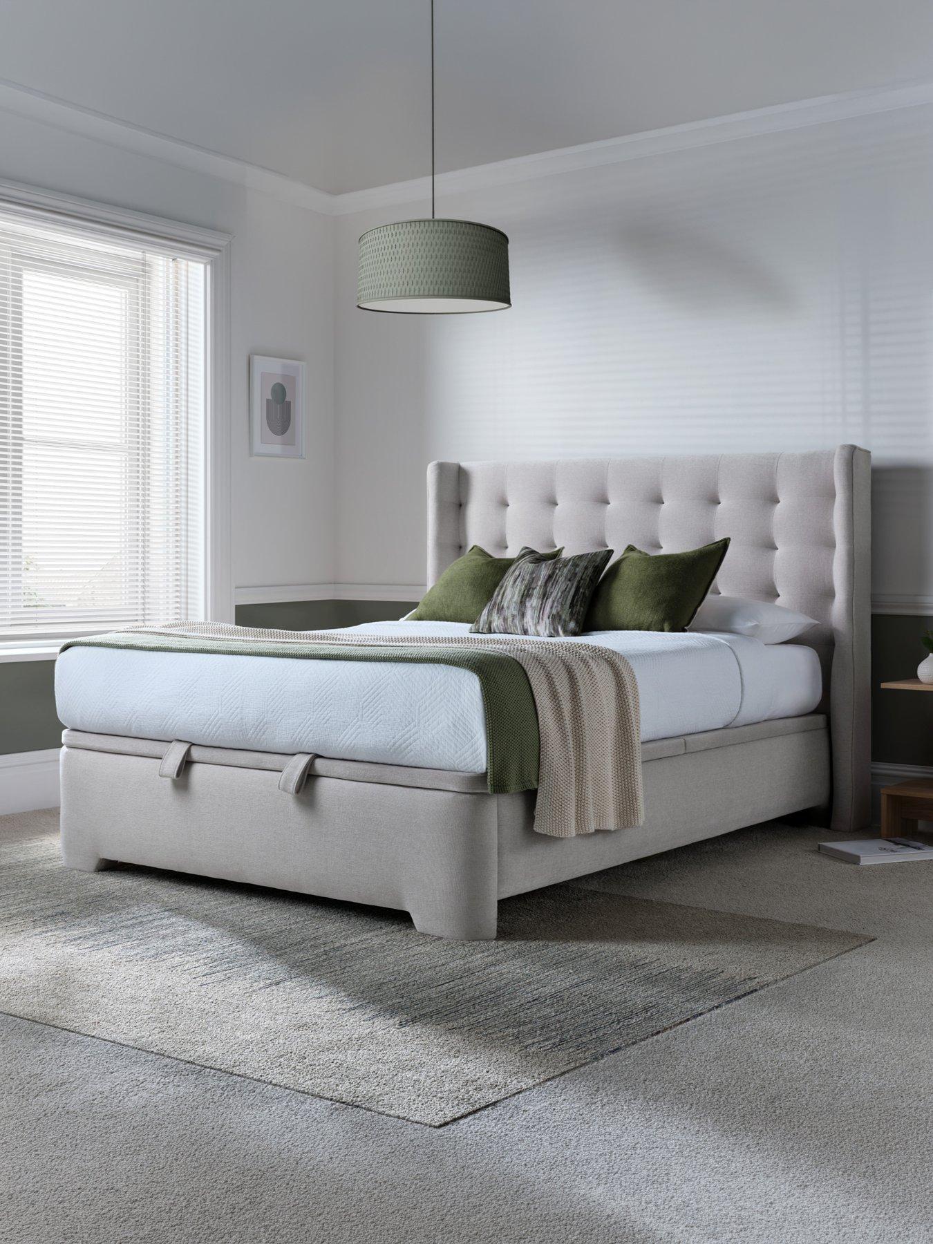 Image 1 of 5 of The Very Collection Phillipe End Lift Up Ottoman Storage&nbsp;Bed with Aspire&nbsp;Mattress Options (Buy &amp; SAVE!) - Cream
