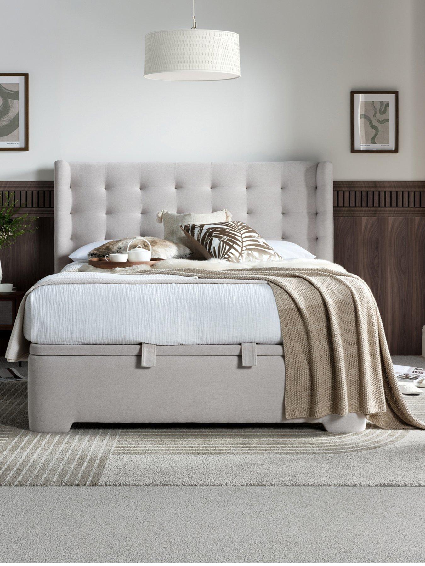 Image 2 of 5 of The Very Collection Phillipe End Lift Up Ottoman Storage&nbsp;Bed with Aspire&nbsp;Mattress Options (Buy &amp; SAVE!) - Cream