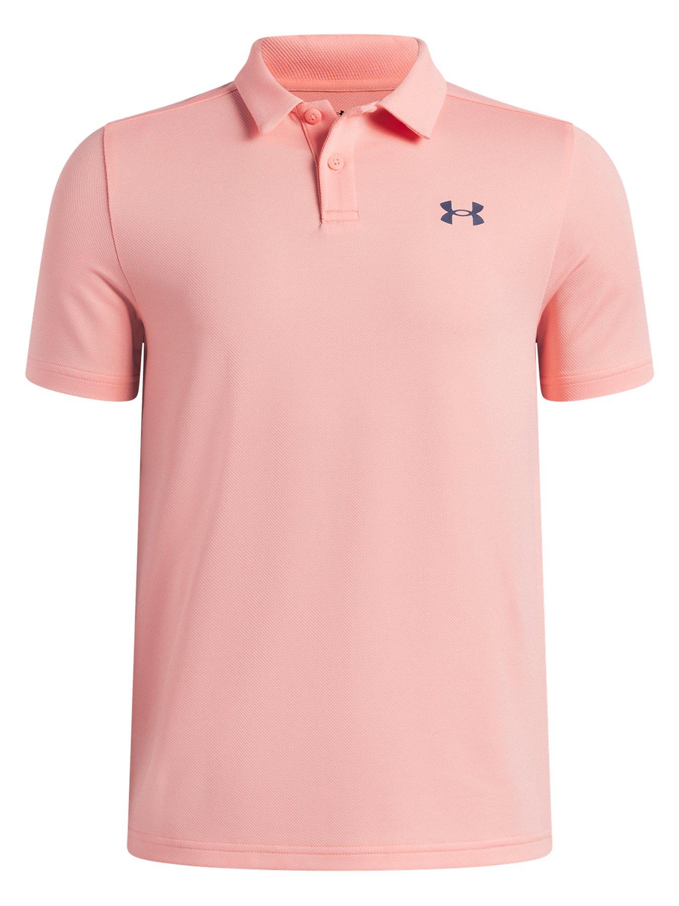UNDER ARMOUR Boys' Matchplay Polo Shirt with 4-Way Stretch Fabric - Posh Pink