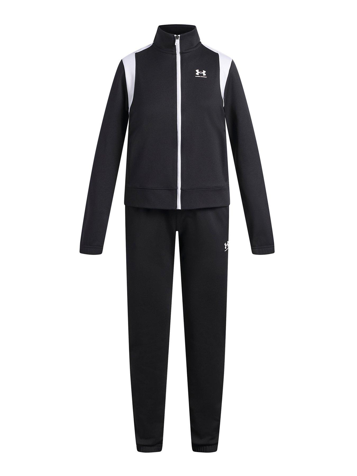 Image 1 of 3 of UNDER ARMOUR Girls Training Knit Tracksuit - Black
