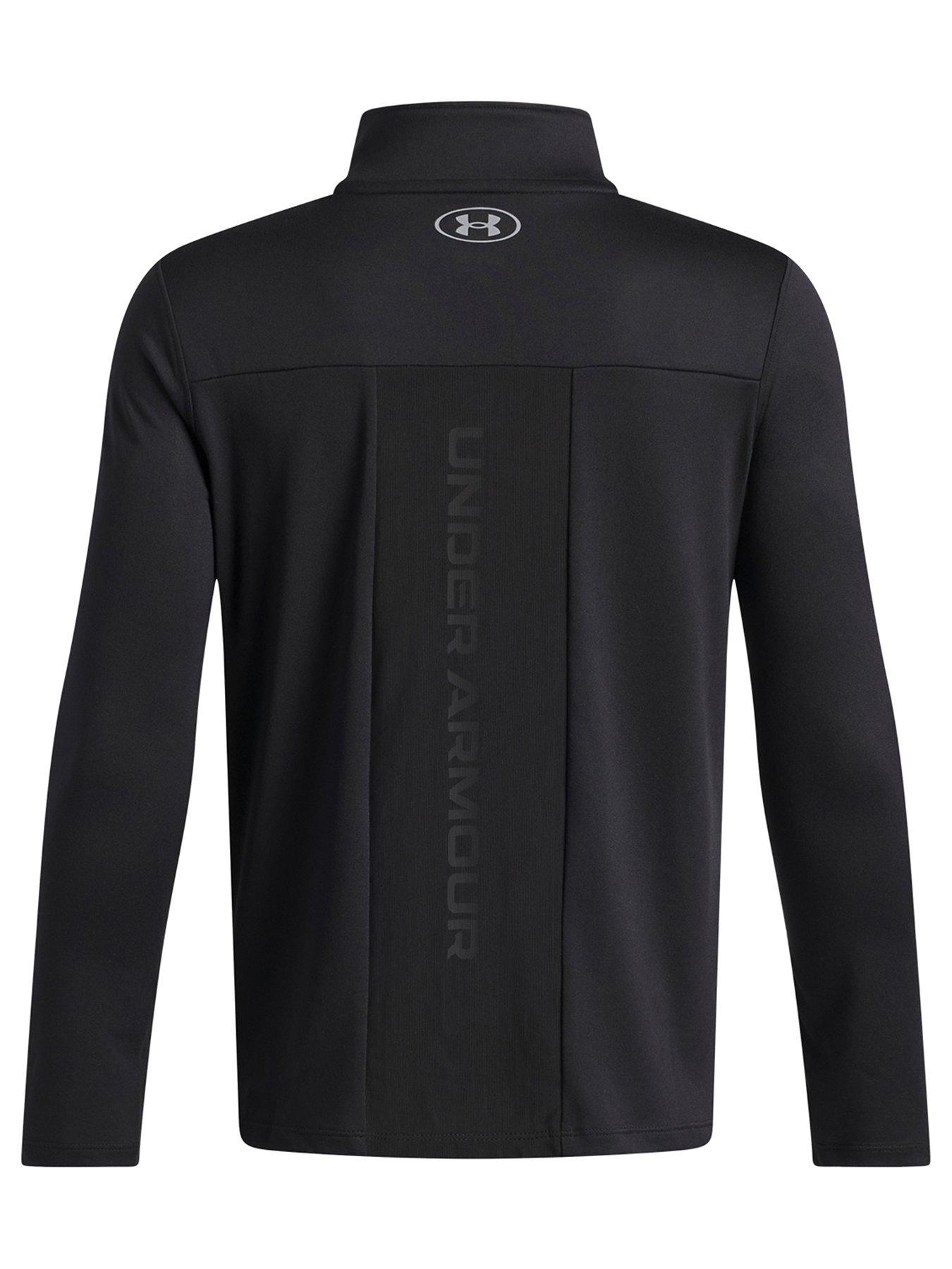 Image 2 of 3 of UNDER ARMOUR Boys Quick-Drying Quarter Zip Thumbhole Sweatshirt - Black