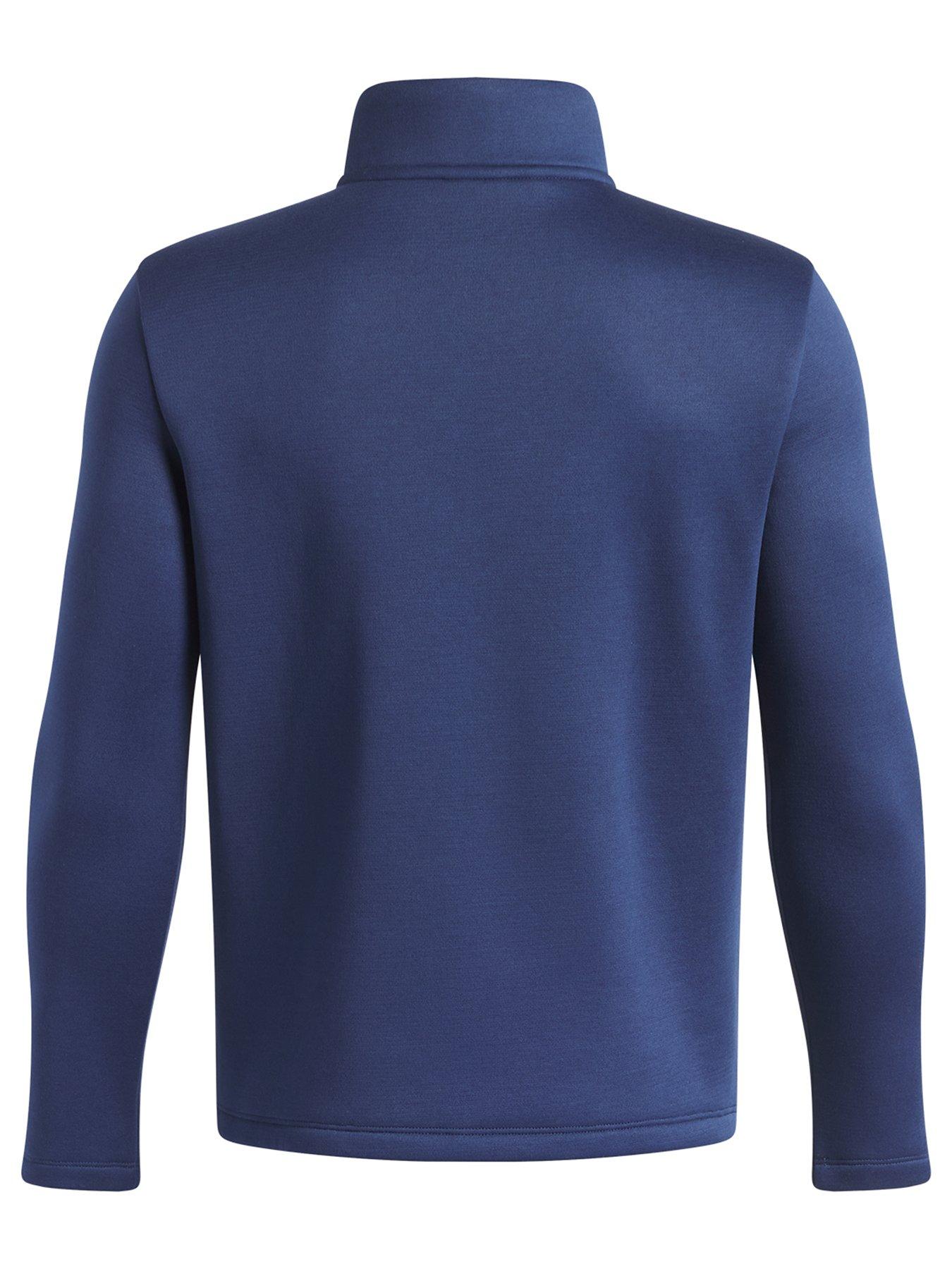 Image 2 of 3 of UNDER ARMOUR Boys 1/4 Zip Stretch Armour Fleece Golf Midlayer - Navy