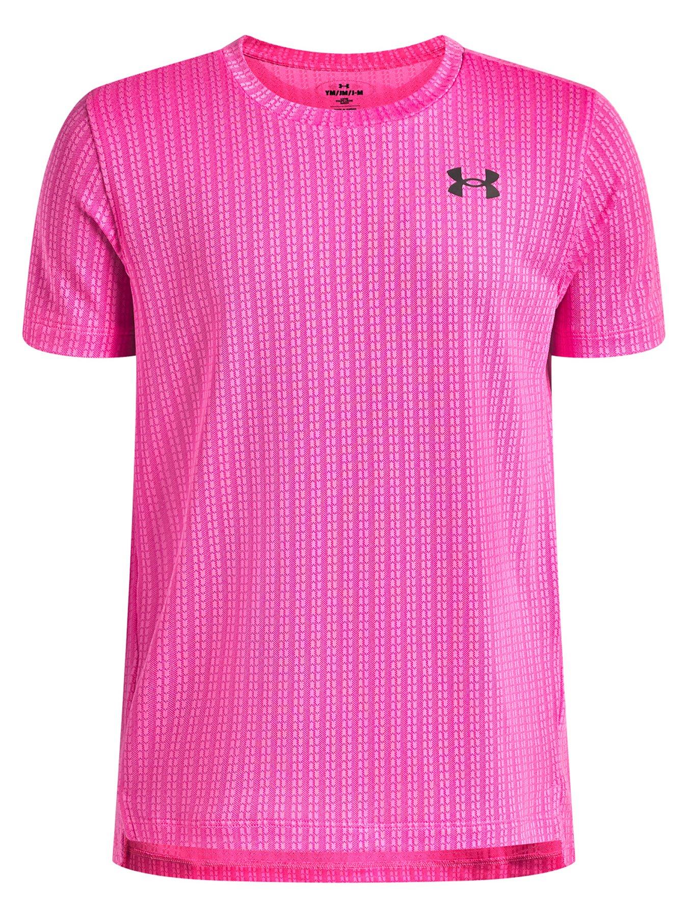 UNDER ARMOUR Boys Training Tech Vent Jacquard T-Shirt - Pink
