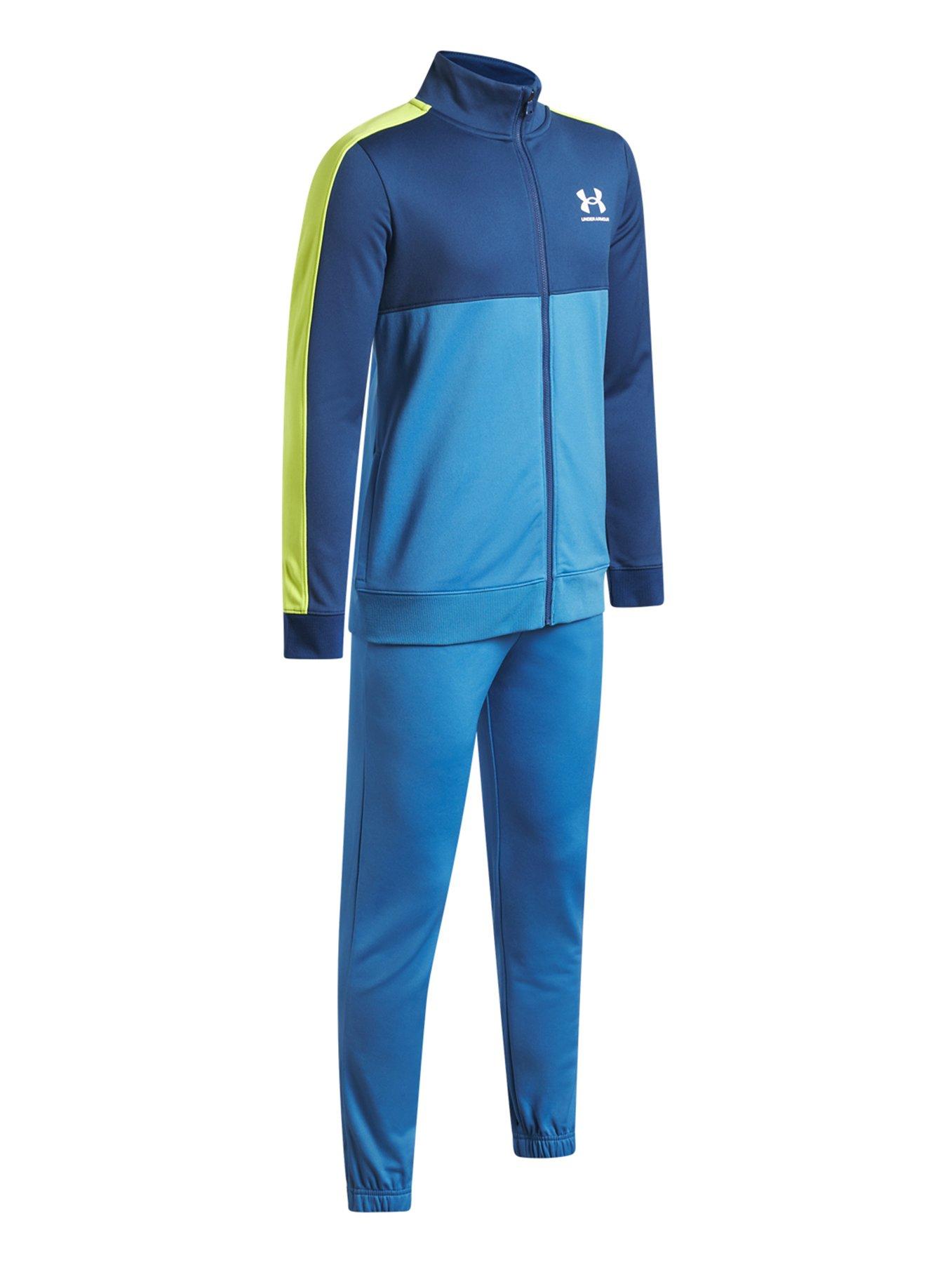 Image 3 of 3 of UNDER ARMOUR Boys Training Rival Colourblock Knit Track Suit - Blue