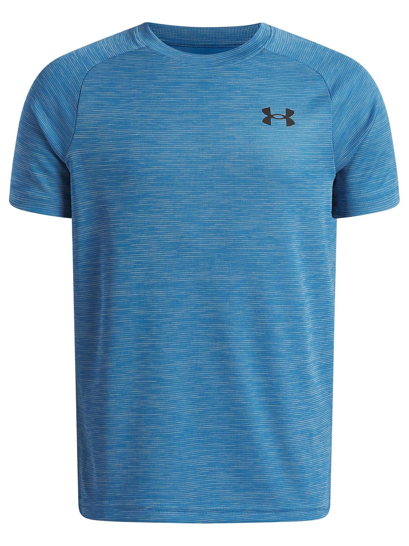 Image 1 of 3 of UNDER ARMOUR Boys Textured Short Sleeve Training T-Shirt - Blue
