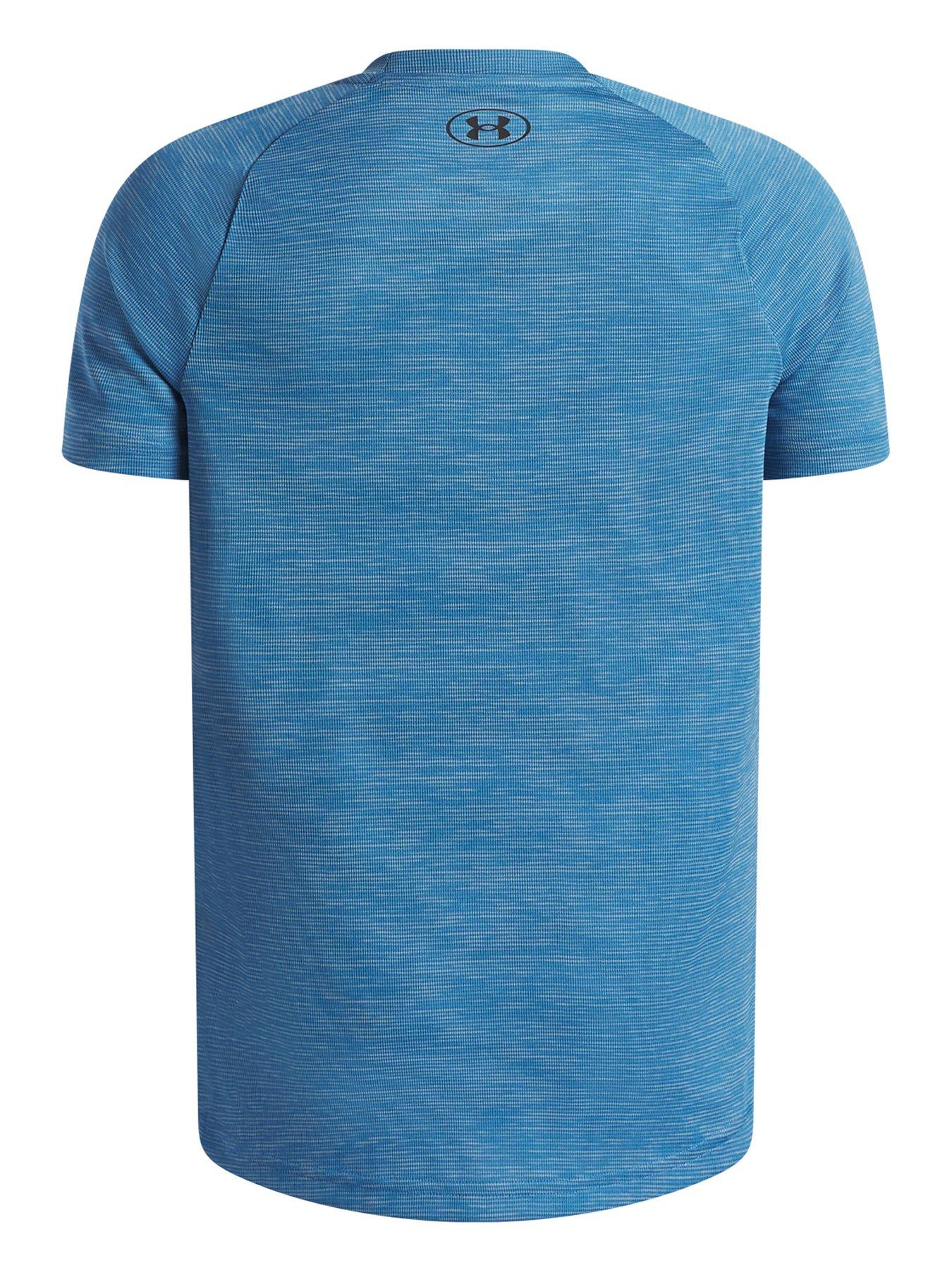 Image 2 of 3 of UNDER ARMOUR Boys Textured Short Sleeve Training T-Shirt - Blue