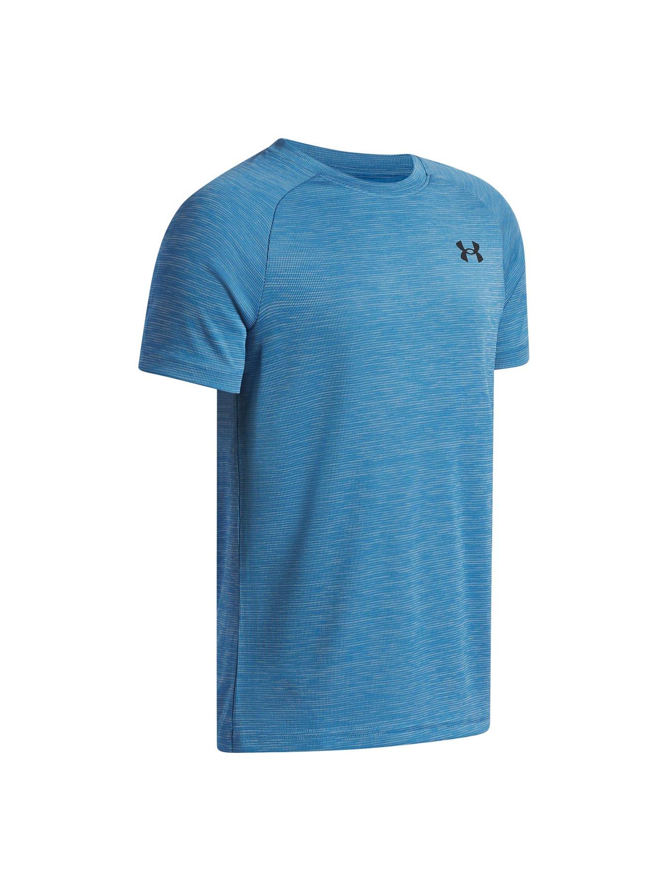 Image 3 of 3 of UNDER ARMOUR Boys Textured Short Sleeve Training T-Shirt - Blue