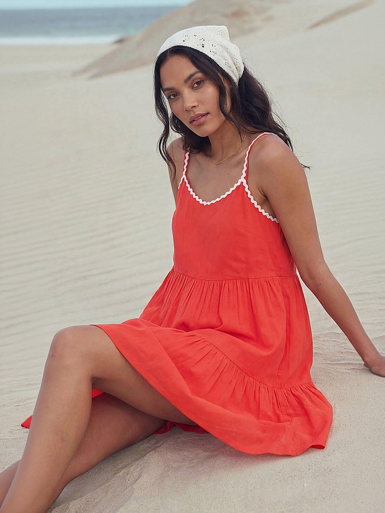 Roman Embellished Strappy Tiered Dress