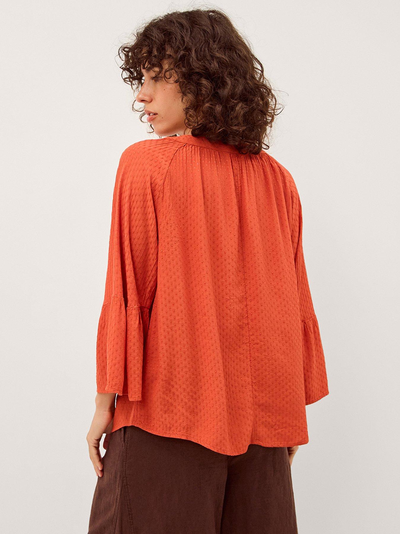 Image 2 of 4 of Monsoon Kallie Dobby Blouse - Orange