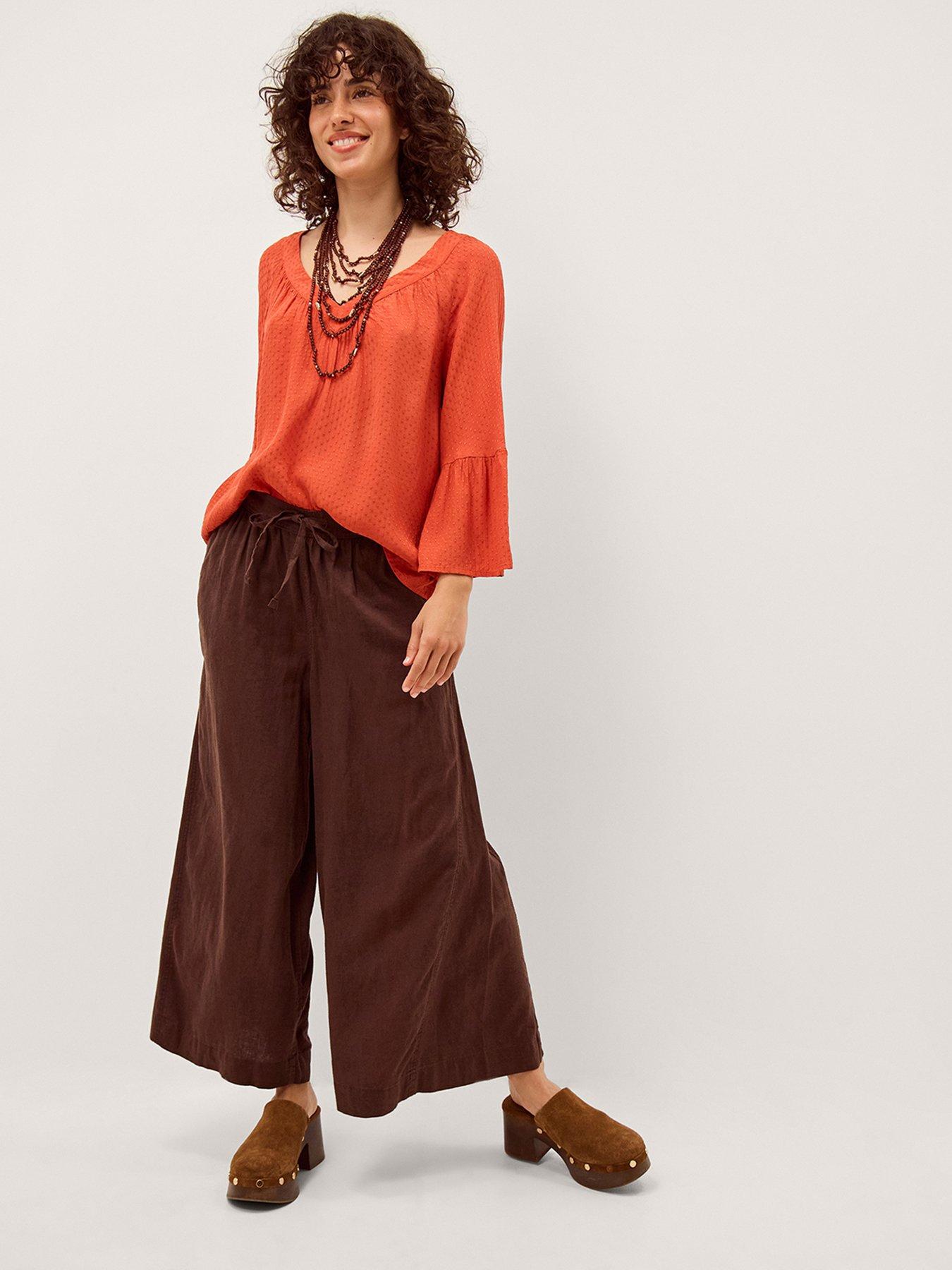 Image 3 of 4 of Monsoon Kallie Dobby Blouse - Orange
