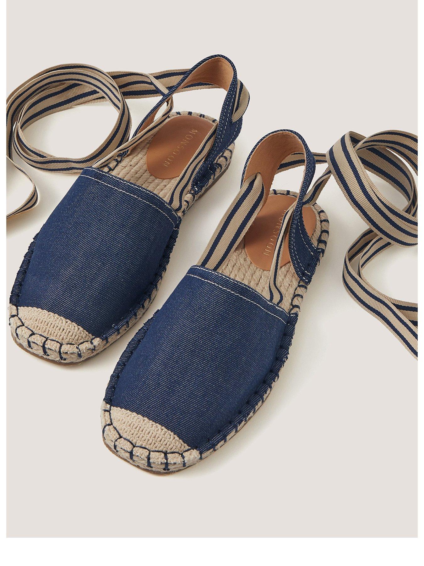 Image 1 of 3 of Monsoon Fliss Stripe Espradrille - Blue