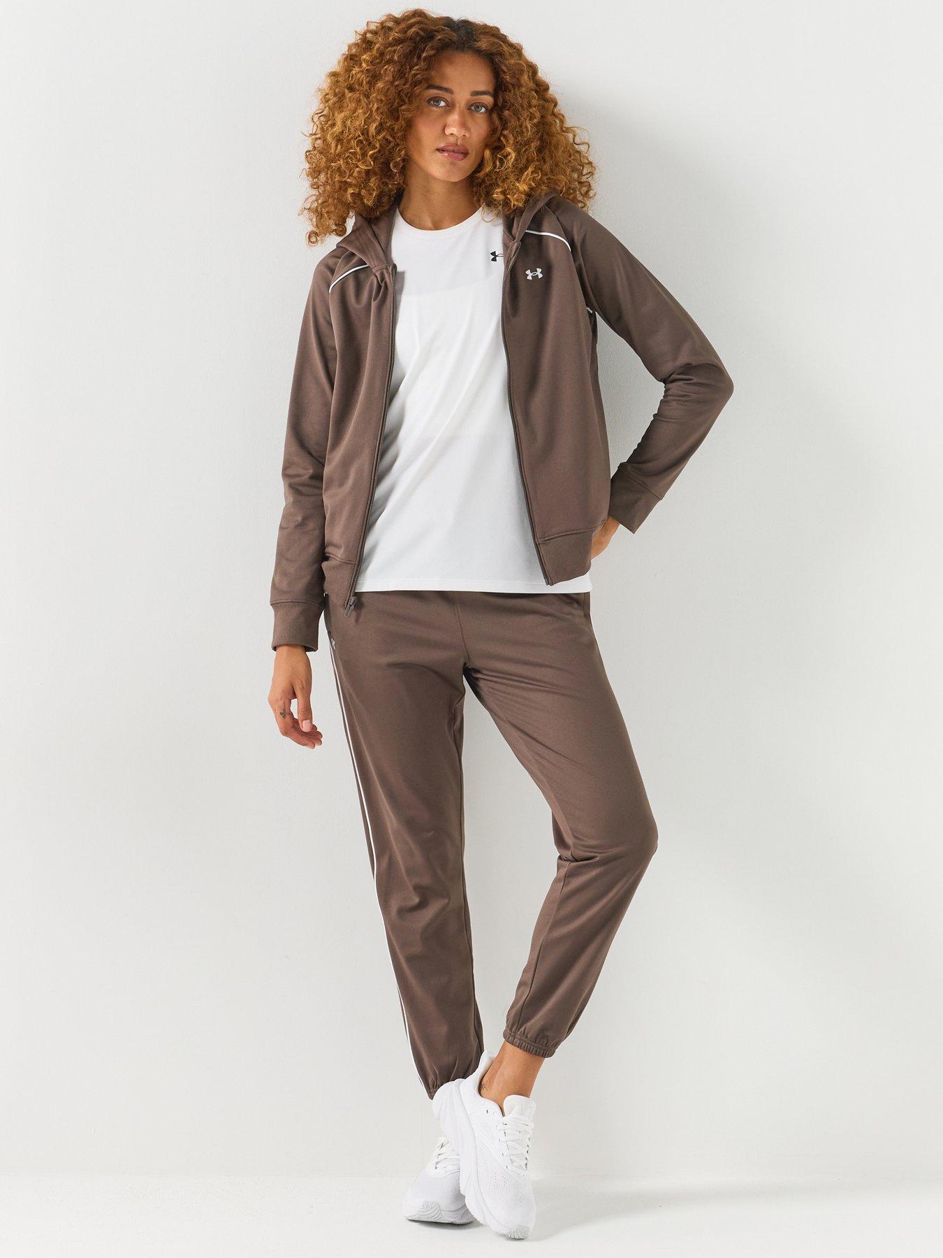 UNDER ARMOUR Womens Training Rival Knit Tracksuit - Brown