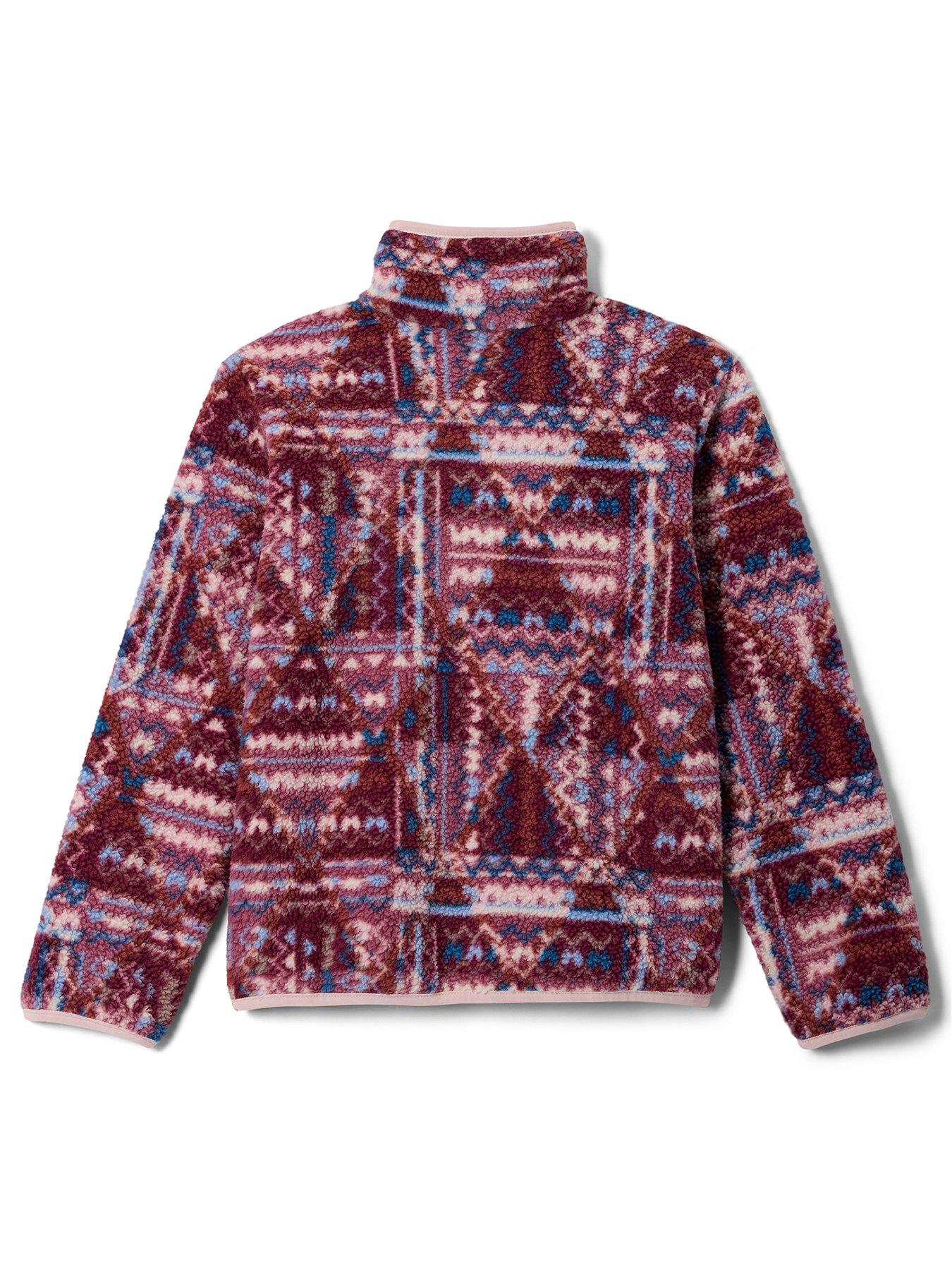 Image 2 of 2 of Columbia Junior Girls Helvetia II Printed Half-Snap Stand Collar Fleece - Pink