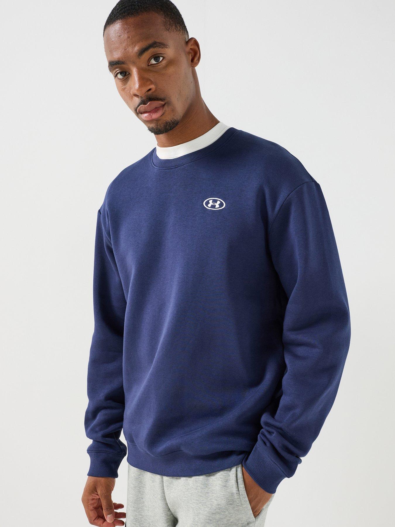 UNDER ARMOUR Mens Training Rival Fleece Crew - Navy