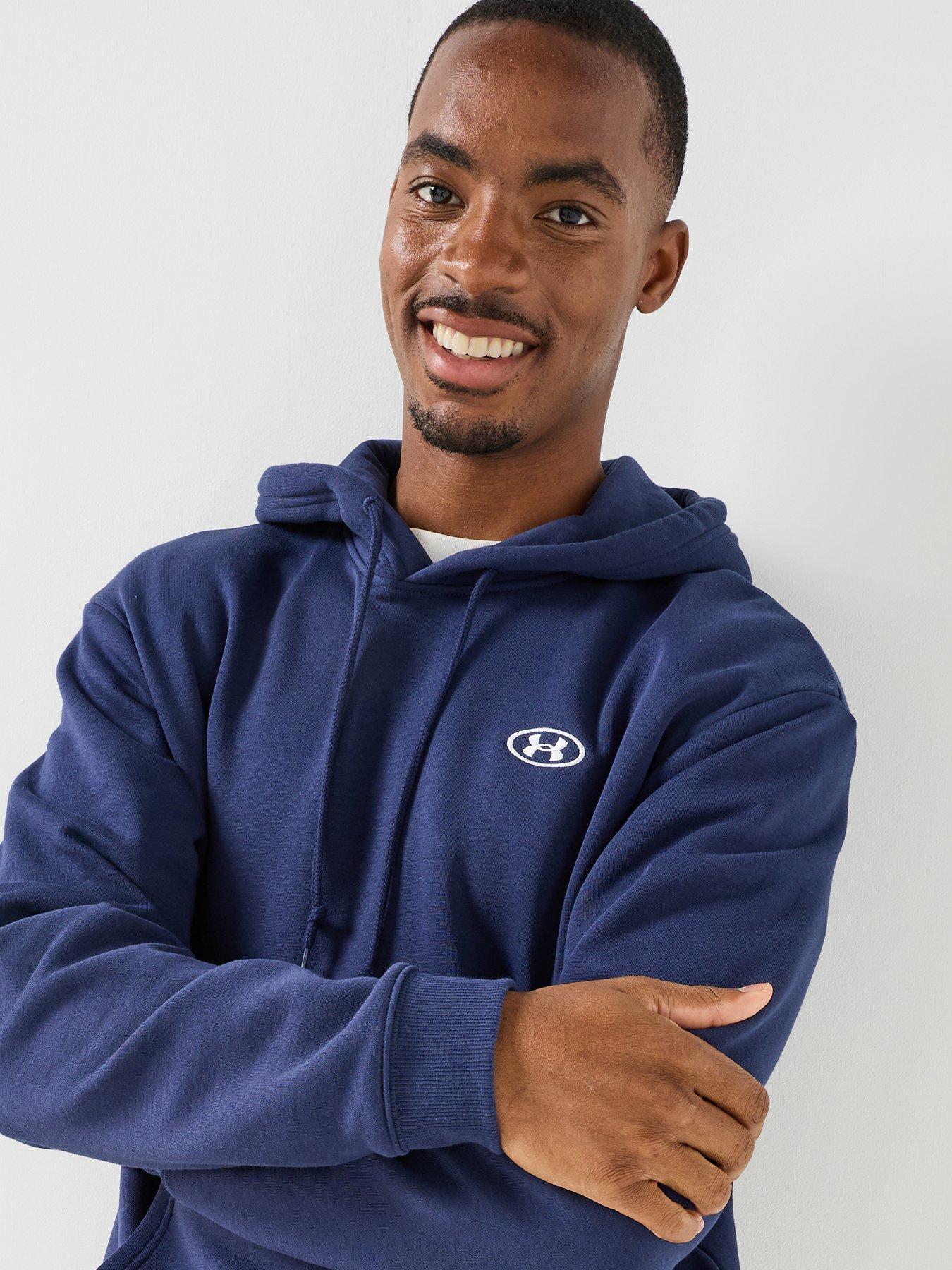 Image 4 of 6 of UNDER ARMOUR Mens Training Rival Fleece Hoodie - Navy
