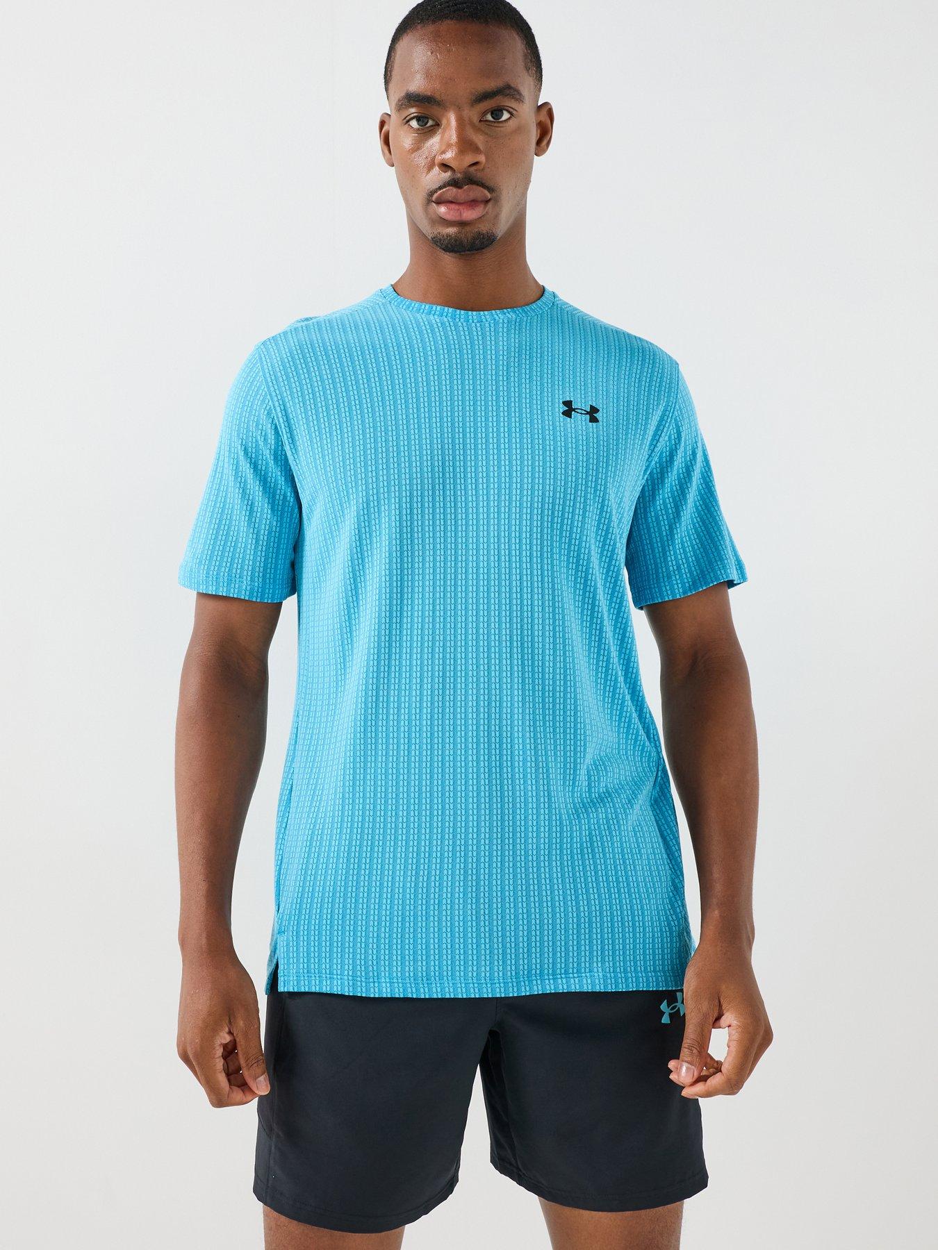 UNDER ARMOUR Mens Training Tech Vent Jacquard T-Shirt - Sonar Blue/Black