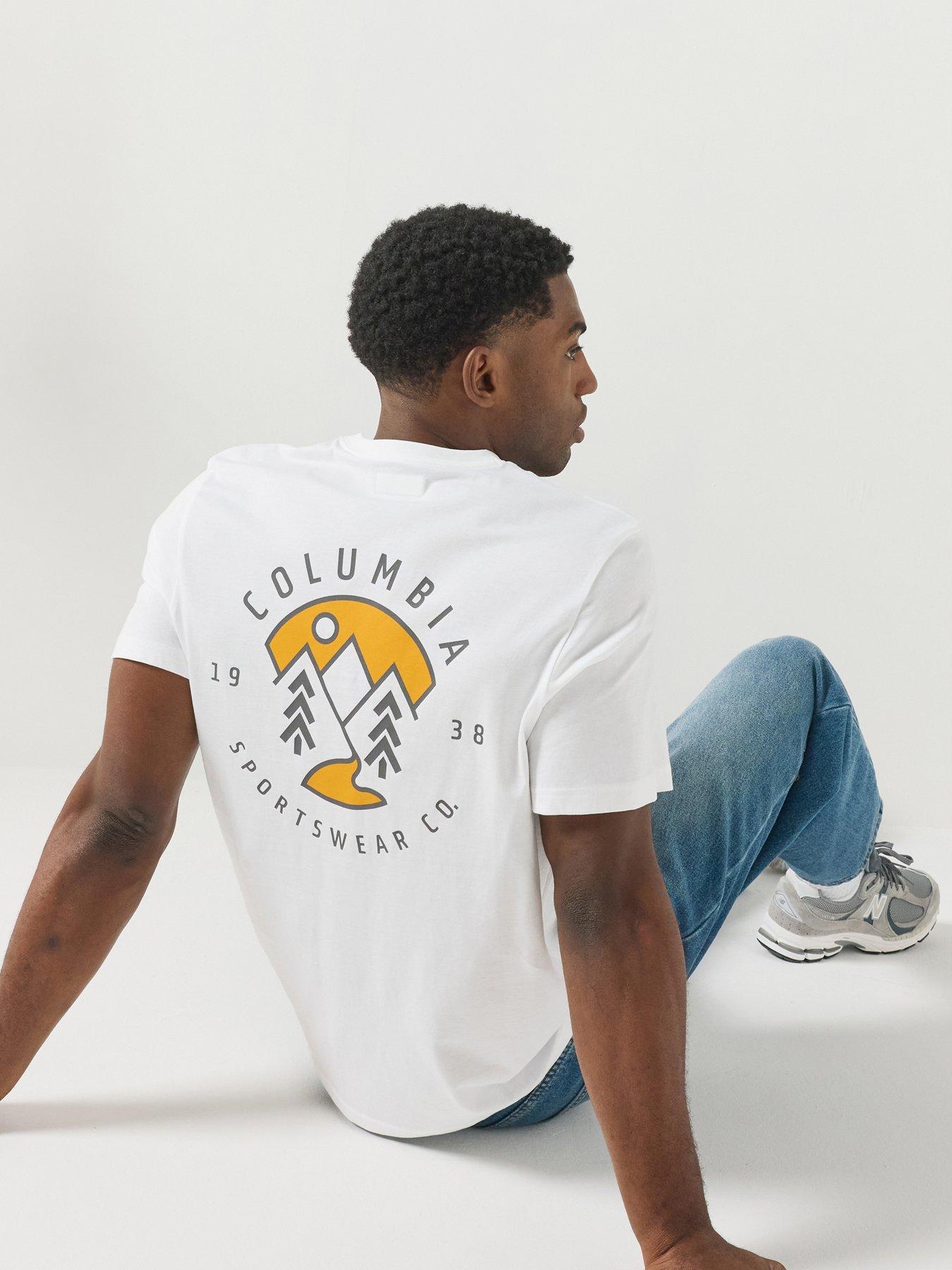 Columbia Mens Csc Outdoor Back Graphic T-shirt - White
