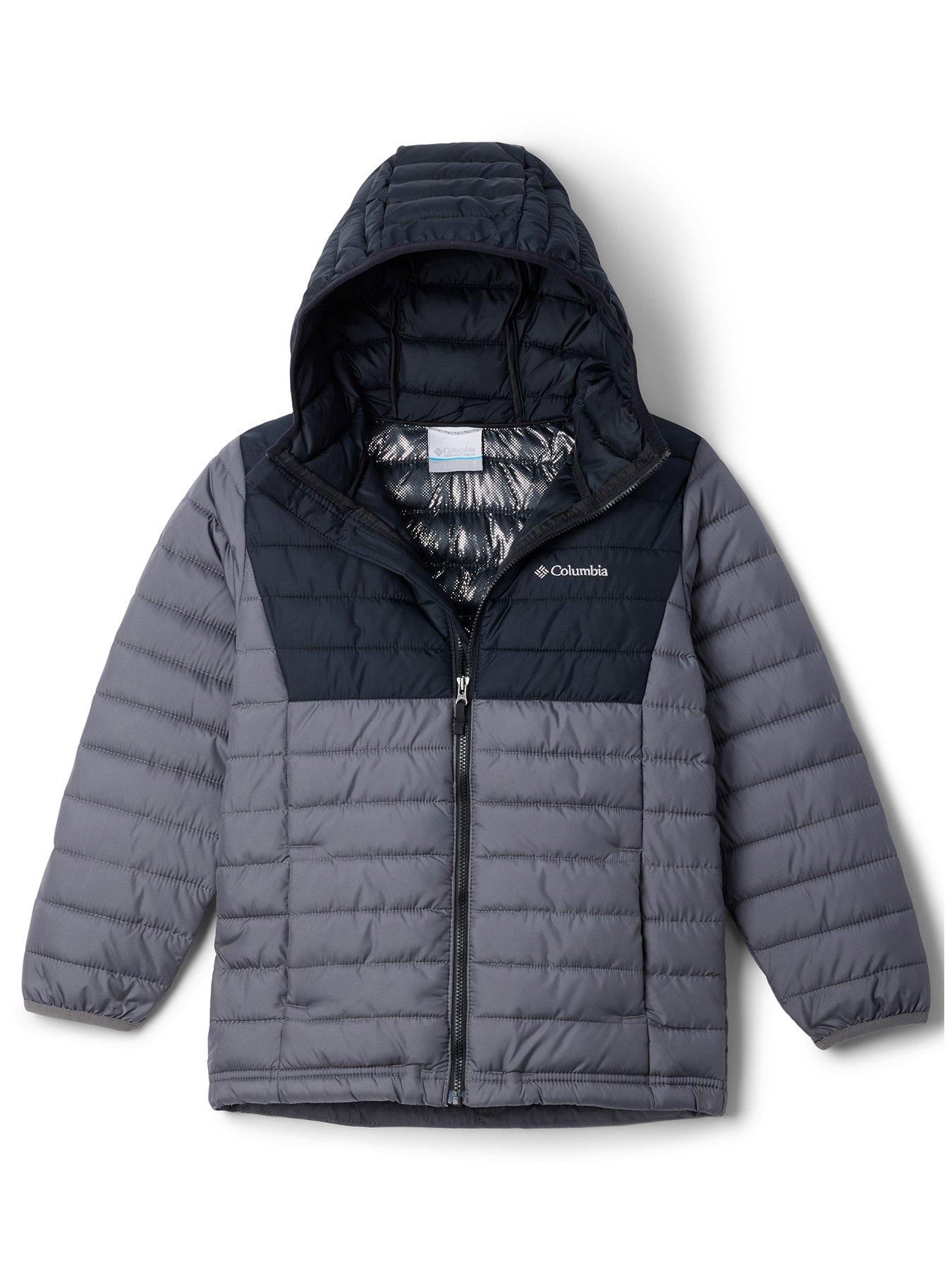 Image 1 of 2 of Columbia Boys Powder Lite II Omni-Heat Water-Resistant Hooded Padded Jacket - Grey