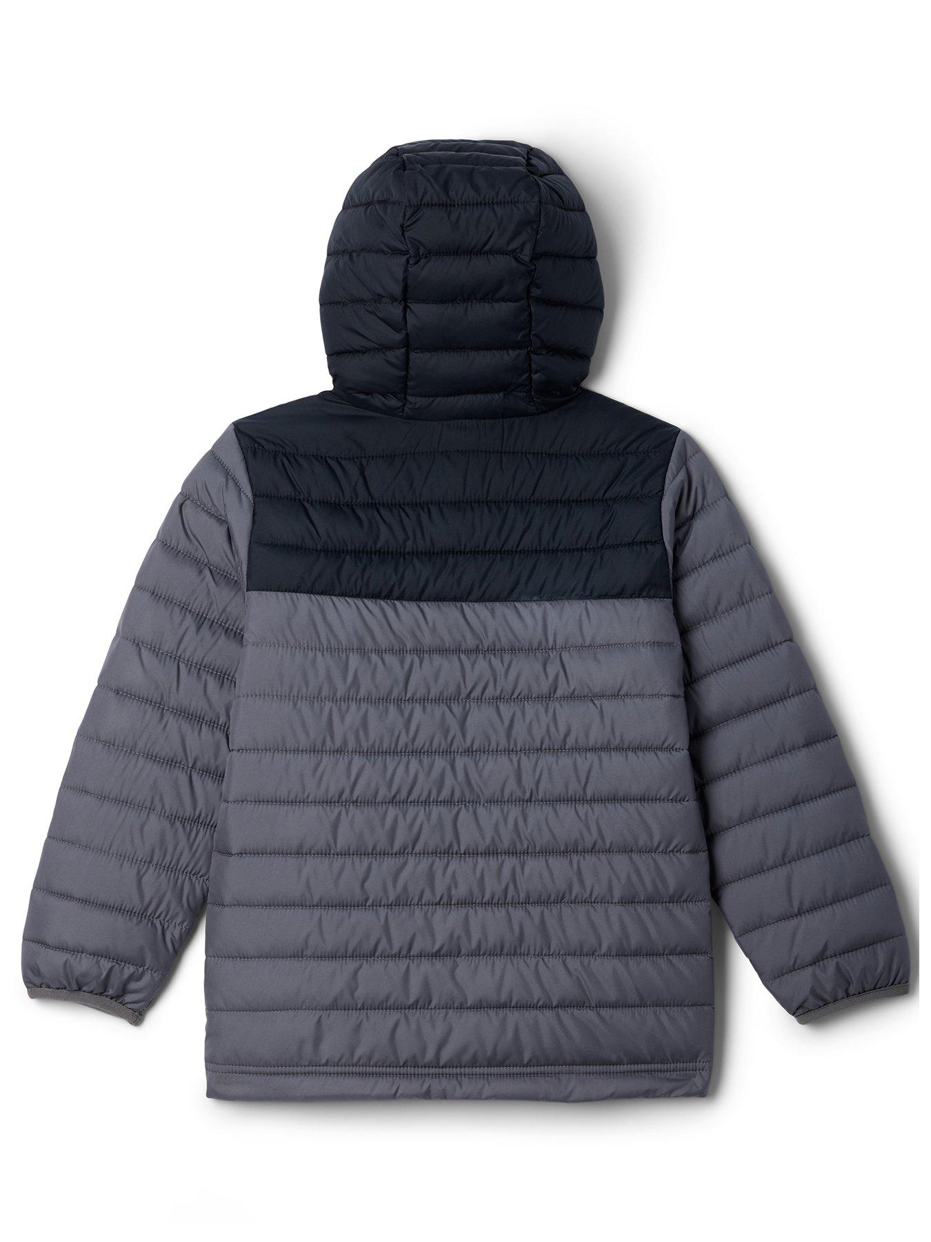 Image 2 of 2 of Columbia Boys Powder Lite II Omni-Heat Water-Resistant Hooded Padded Jacket - Grey