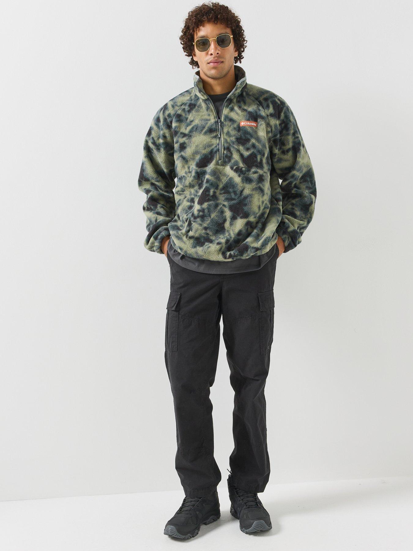 Image 3 of 6 of Columbia Mens Timber Crest Printed Half Zip Fleece - Green