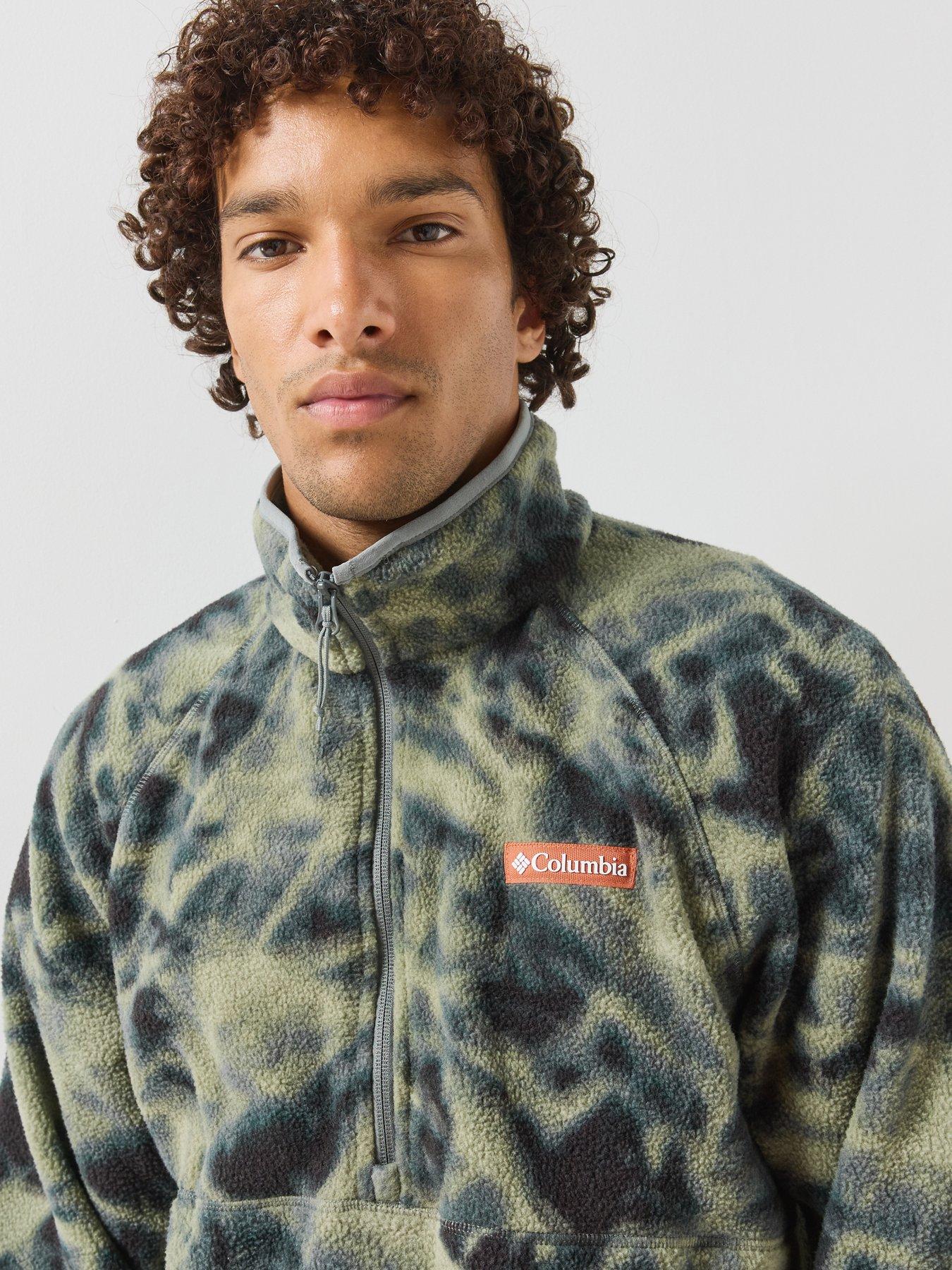 Image 4 of 6 of Columbia Mens Timber Crest Printed Half Zip Fleece - Green