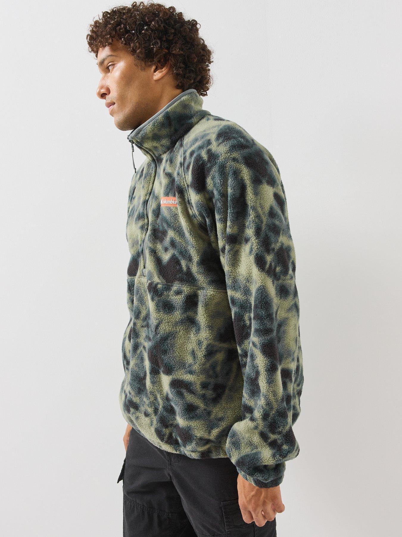 Image 5 of 6 of Columbia Mens Timber Crest Printed Half Zip Fleece - Green