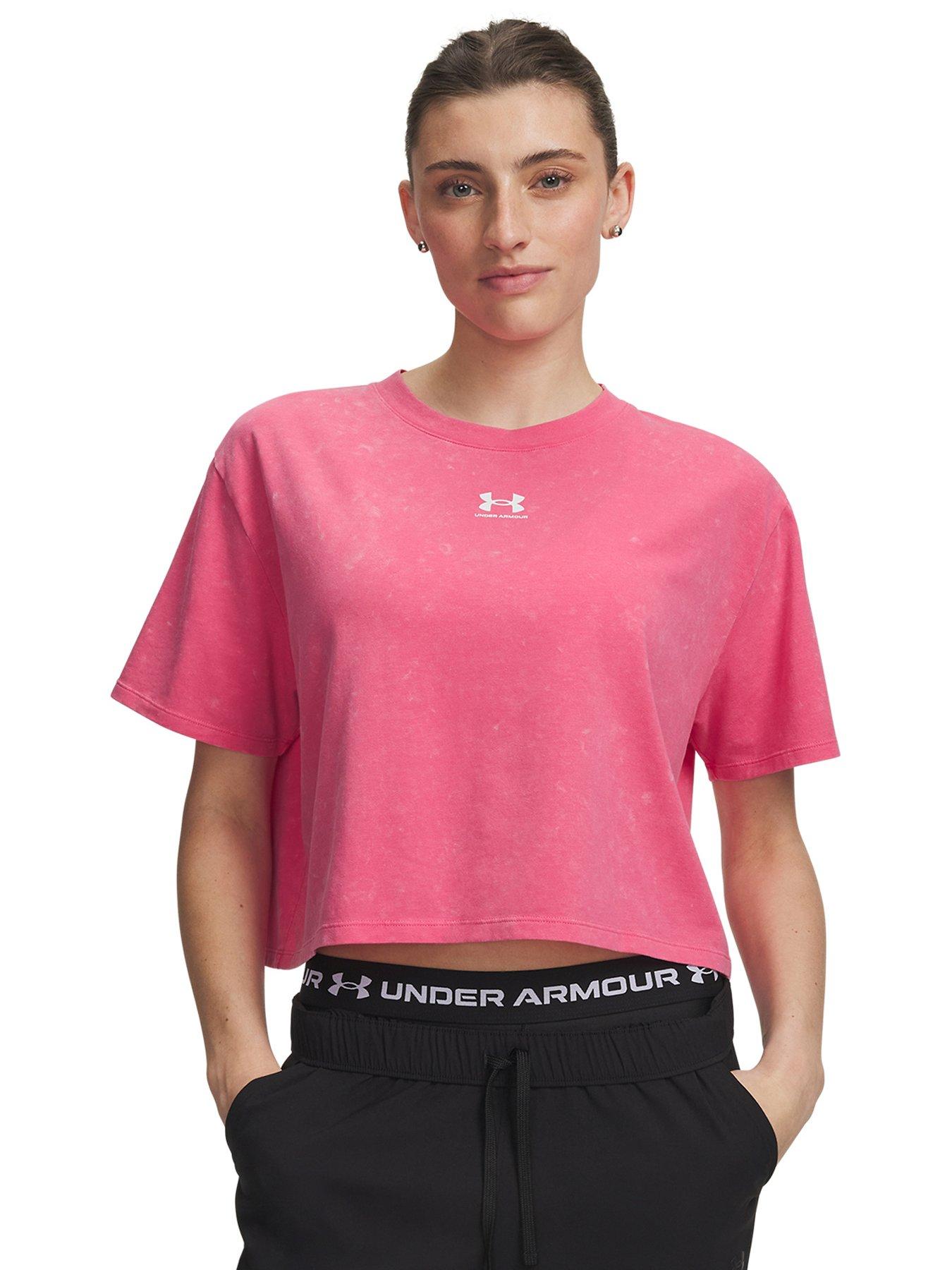UNDER ARMOUR Womens Training Rival Knit T-shirt - Pink