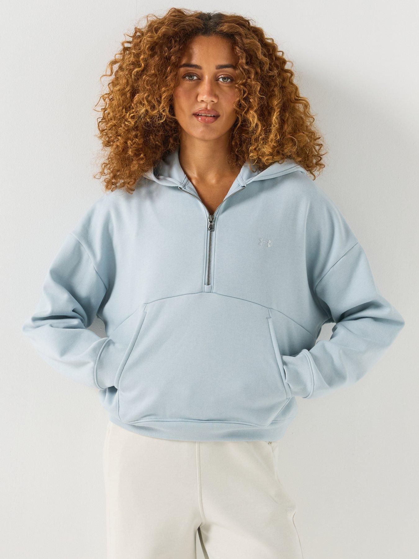 UNDER ARMOUR Womens Training Icon Fleece 1/2 Zip Hoodie - Blue