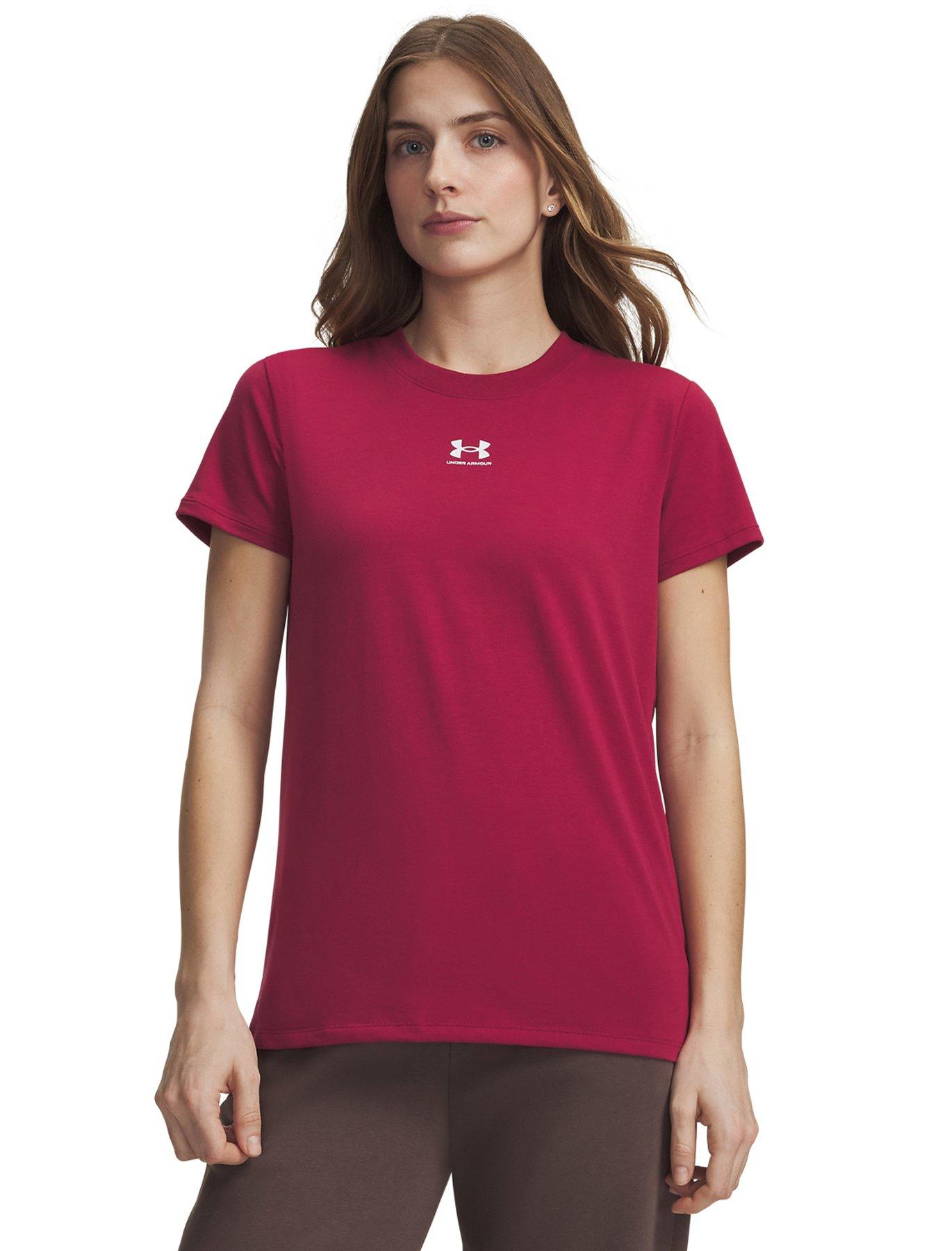 UNDER ARMOUR Womens Training Rival Knit T-shirt - Red