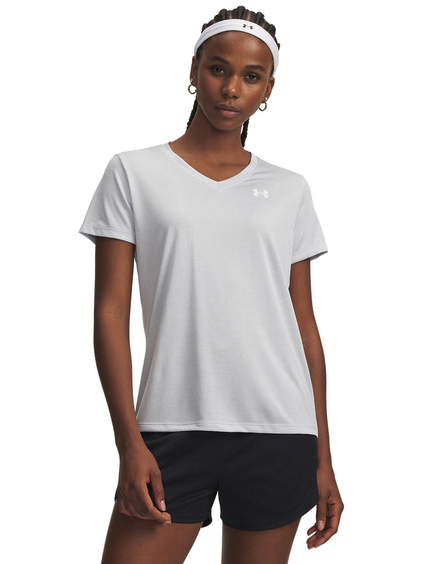 Under Armour Tech™ Twist Women's V-Neck Short Sleeve Halo Gray / White XS