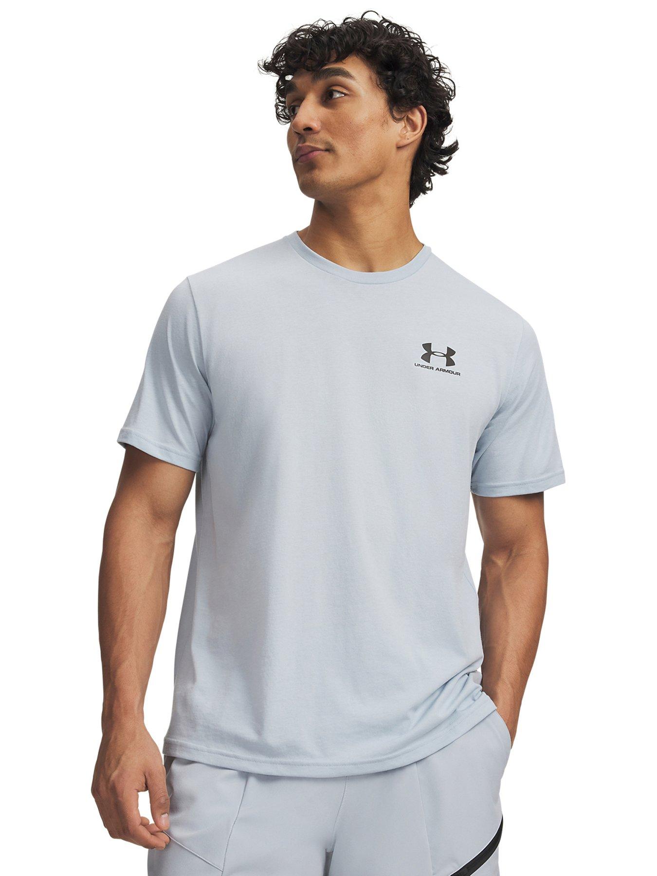 UNDER ARMOUR Men's Left Chest Logo Short Sleeve T-Shirt - Blue Fog